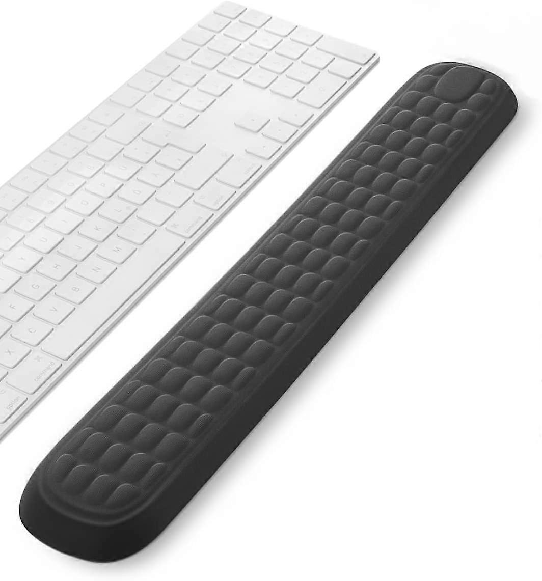 A keyboard wrist rest filled with memory foam
