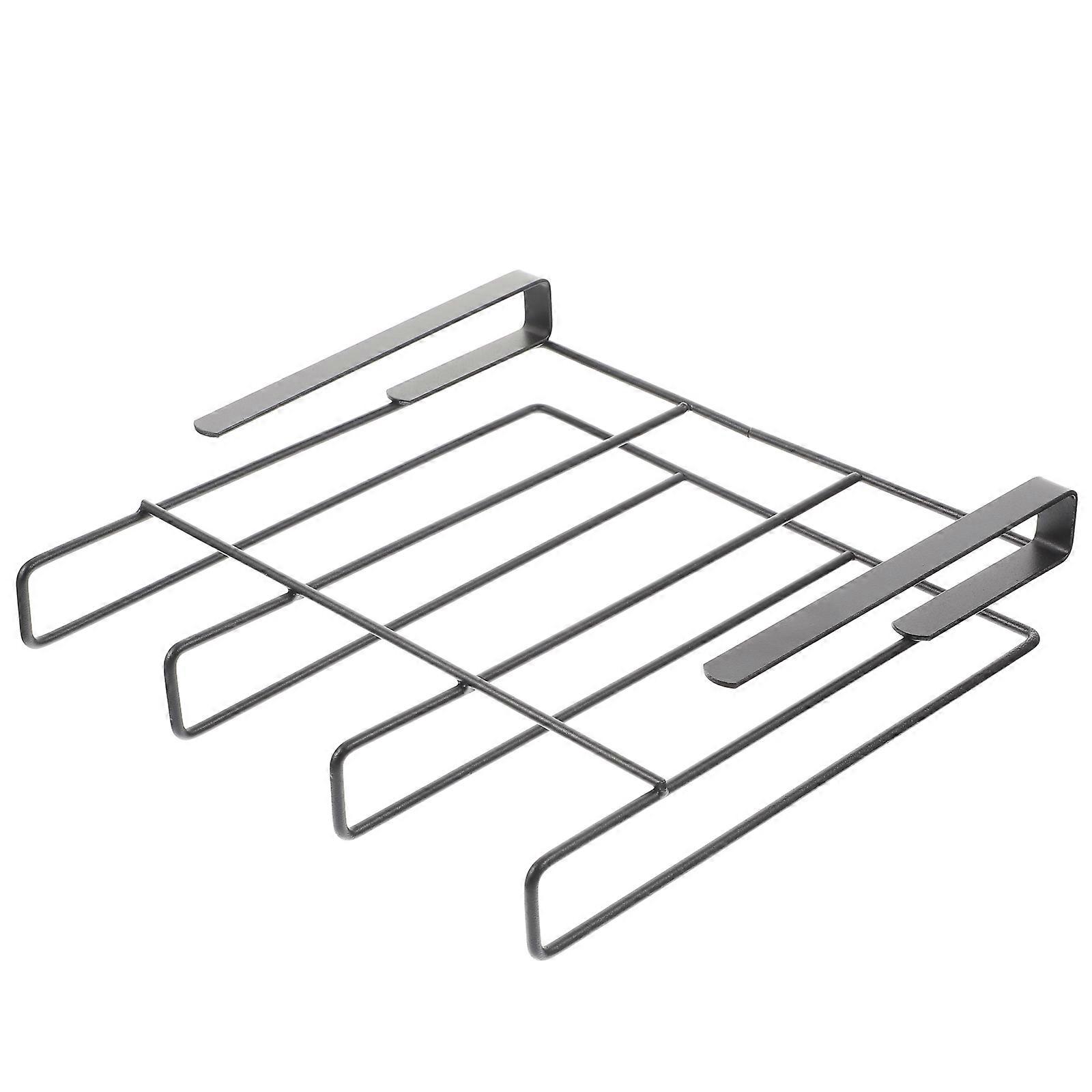 Cabinet Door Storage Iron Dish Storage Rack for Kitchen 26x16.5x6.5cm 1Pack