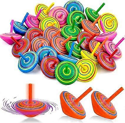 30 Stück hölzerner Kreisel, Wecker Kreisel kleiner farbiger Kreisel