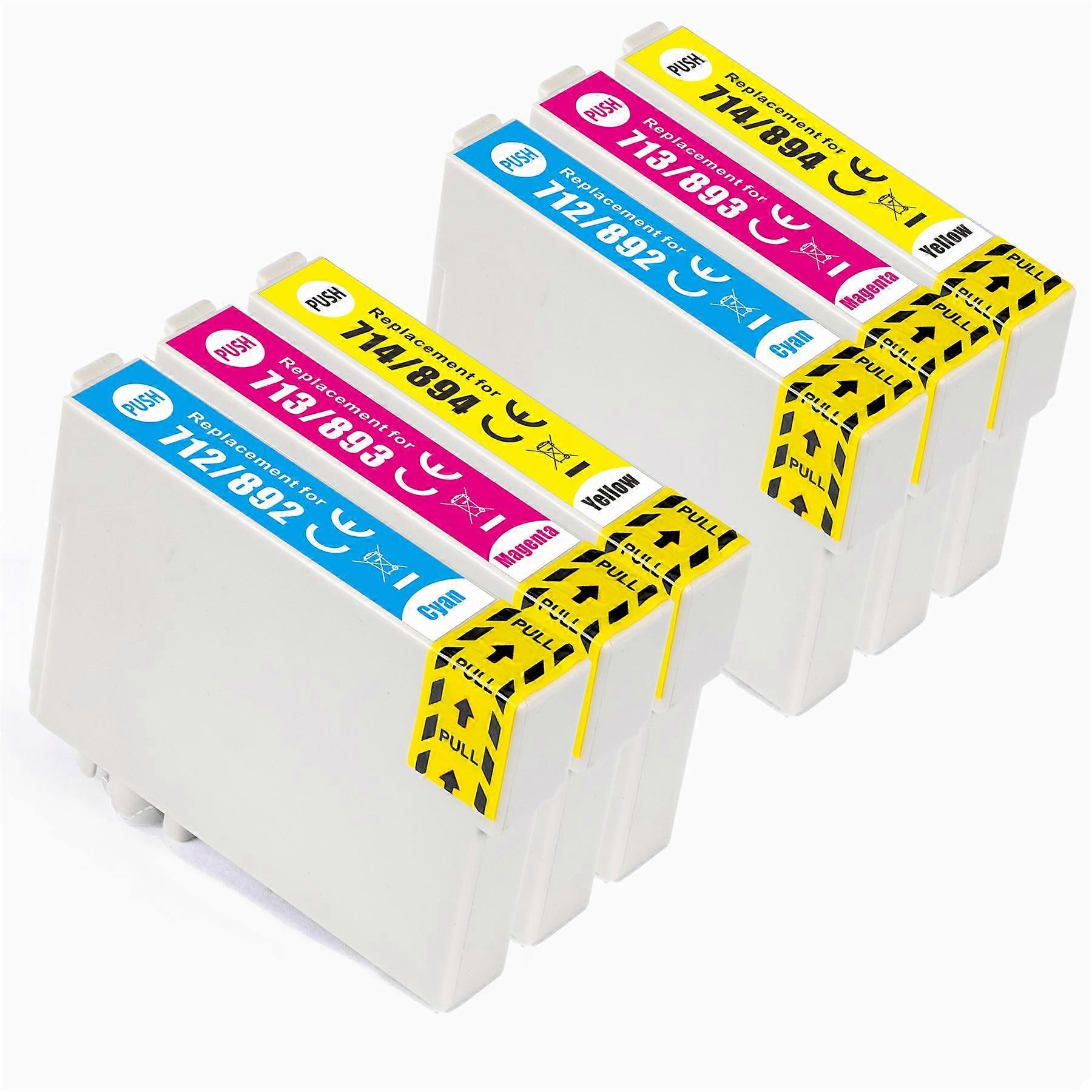 2 Conjunto de 3 cartuchos de tinta para substituir Epson T0715 C/M/Y Compatível/não-OEM de Go Inks (6 tintas)