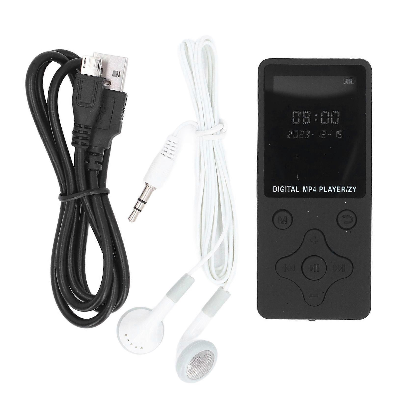 مشغل MP3 MP4 بسعة 32 جيجابايت مع بلوتوث 5.0 شاشة 1.8 بوصة مشغل موسيقى HiFi محمول مع مكبر صوت فيديو دعم كتاب إلكتروني يصل إلى 128 جيجابايت أسود