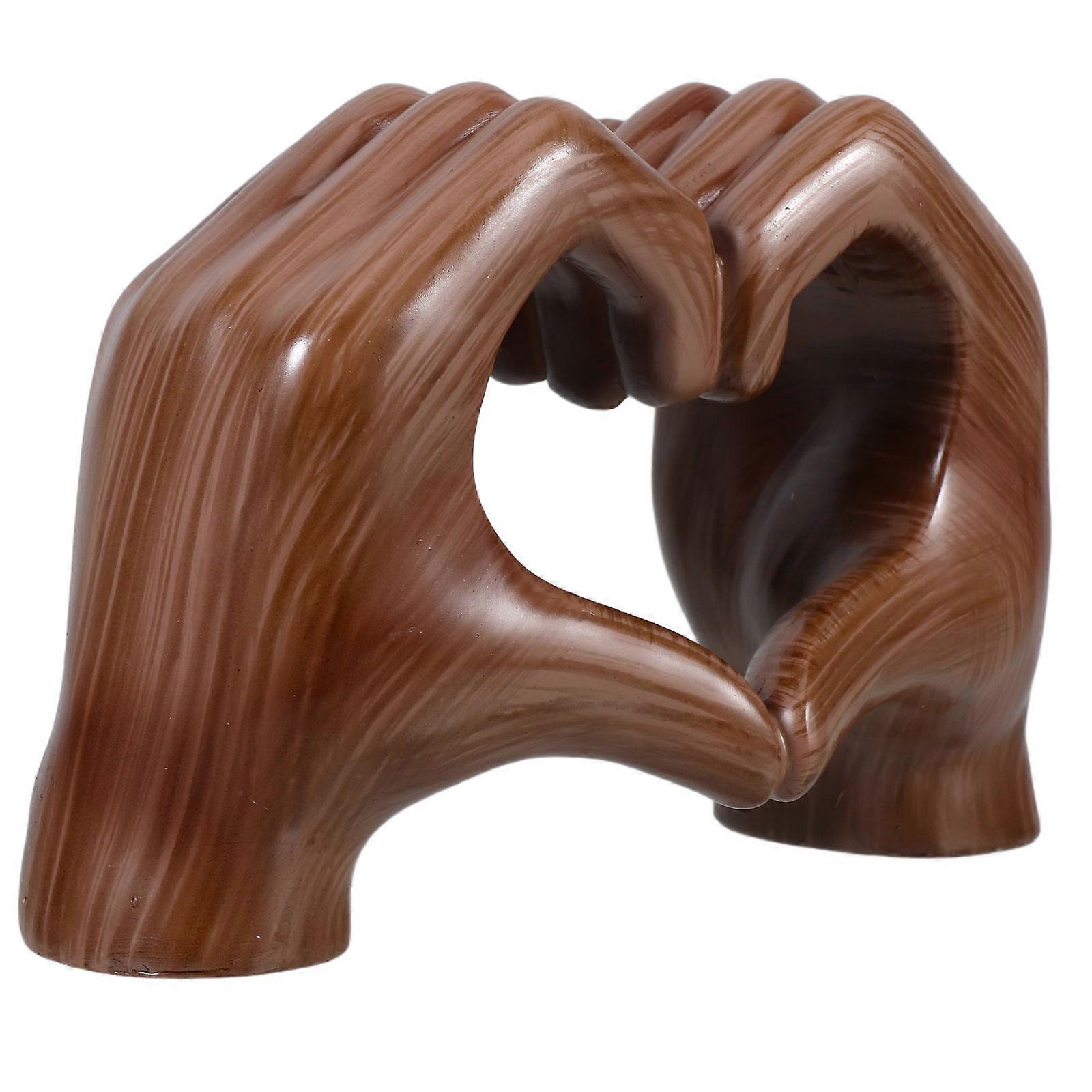 Heart Gesture Resin Statue Creative Love Hand Ornament for Home, Bedroom, Office Decor Unique Durable Tabletop Sculpture Perfect for Housewarming