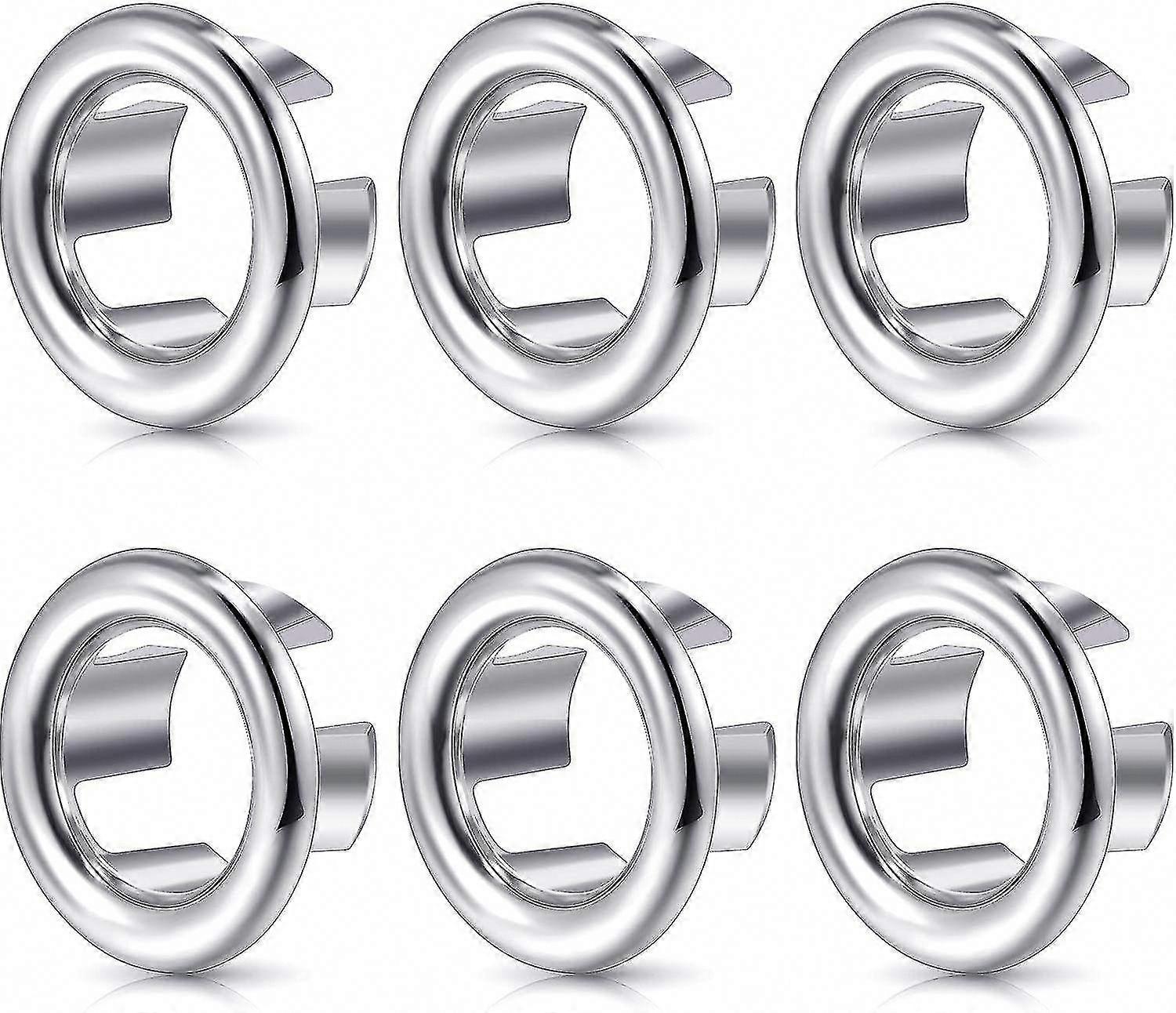 6 Pack Sink Overflow Rings - Decorative Drain Cover for Kitchen & Bathroom Sink Overflow Hole