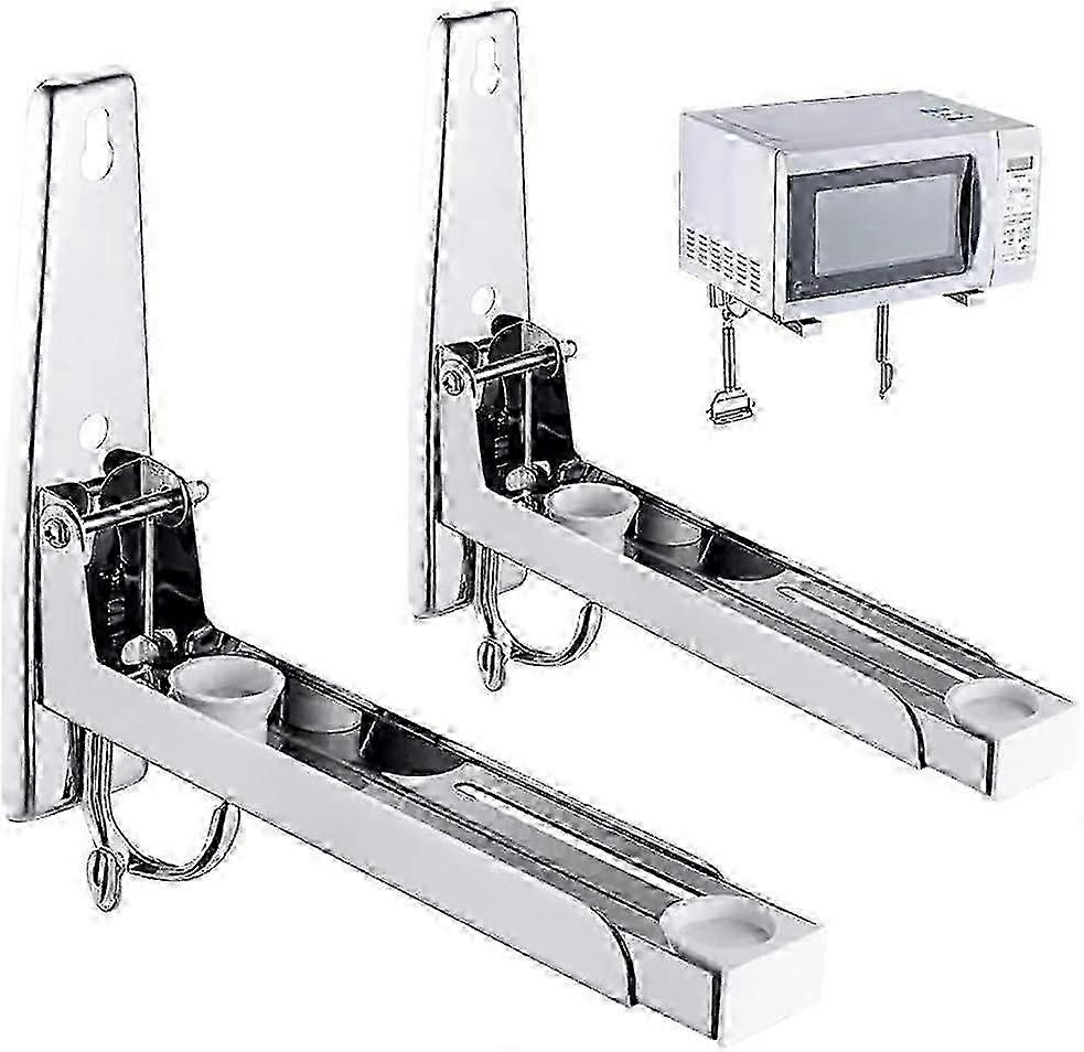Universal Microwave Oven Bracket, Rust-Resistant Foldable Shelf, Space-Saving Kitchen Mount for Standard Microwaves, Durable & Easy Install