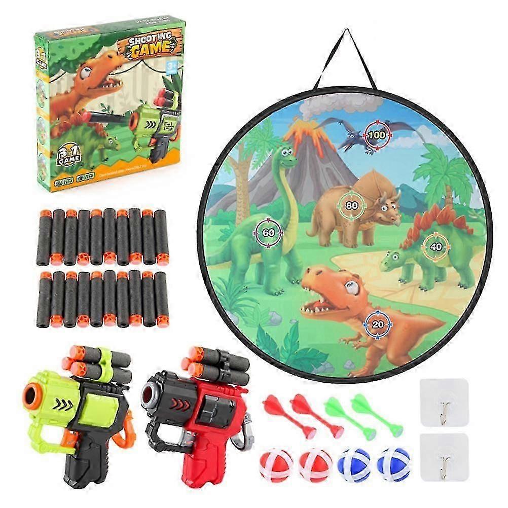 Çocuklar için Dart Tahtası 3'ü 1 Arada Karikatür Dinozor Güvenli Dart Tahtası Çekim Oyuncak Kapalı Açık Parti Spor Oyunları Erkekler Kızlar için