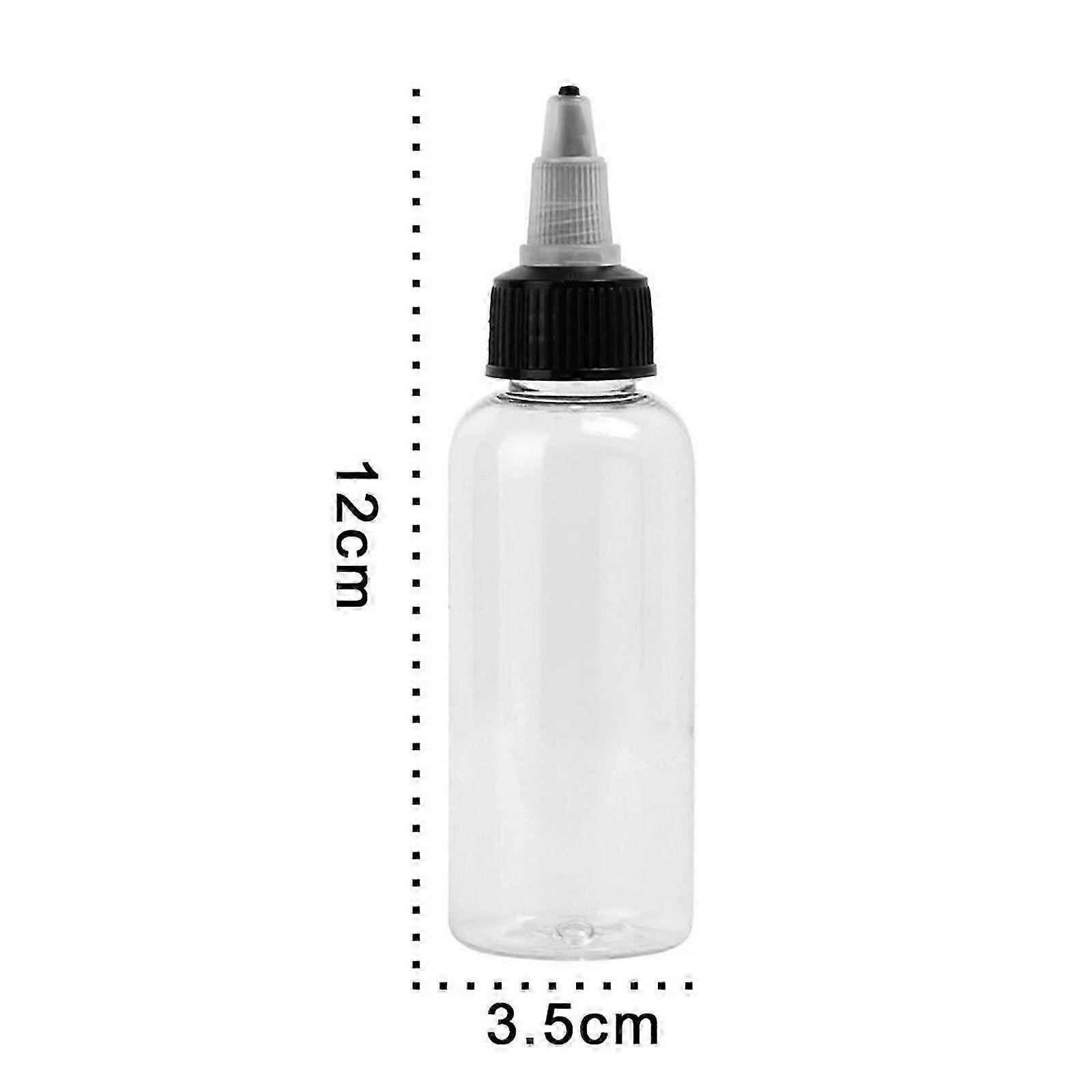 10PCS 60ml Clear PET Plastic Empty Ink Pigment Bottles with Lids