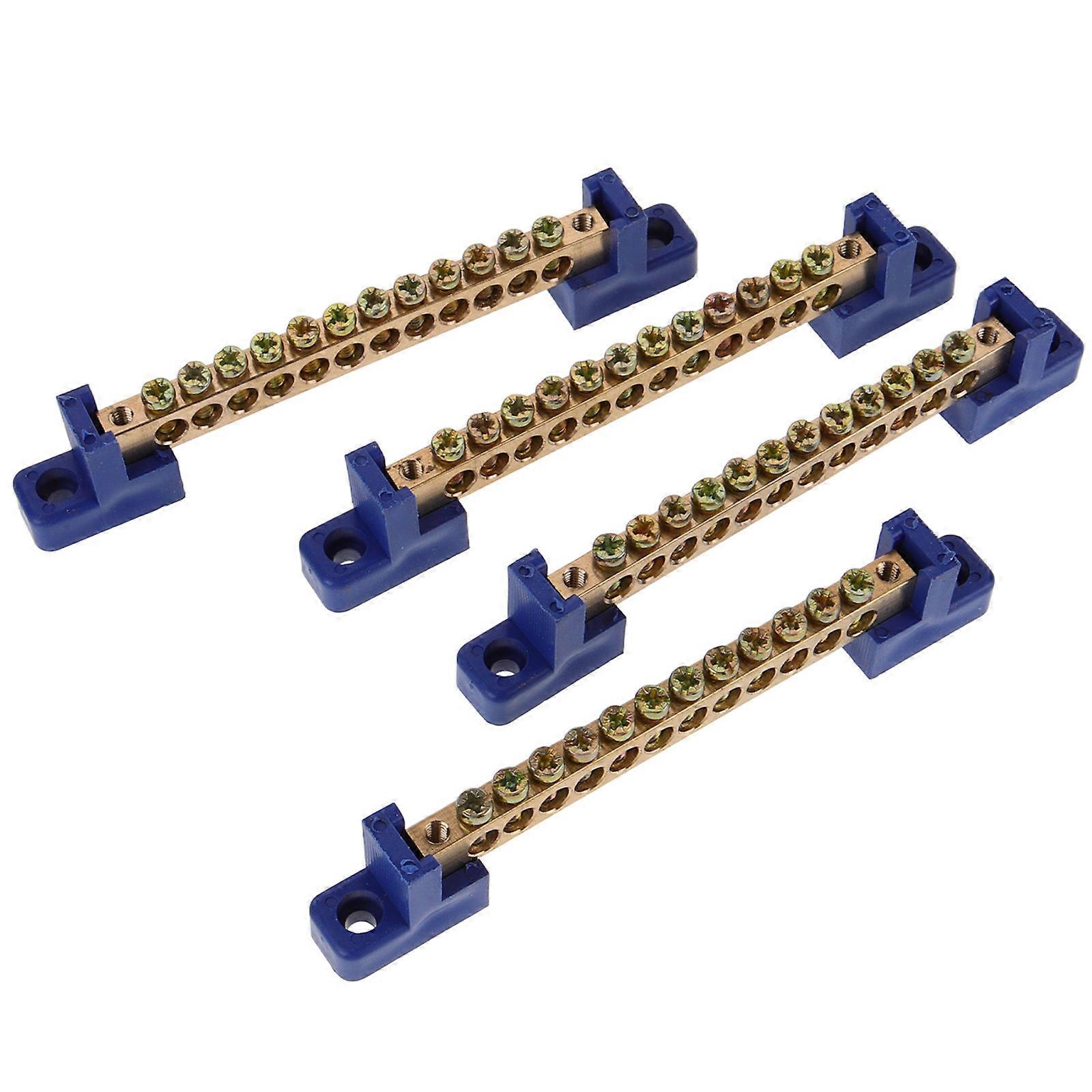 Copper Terminal Connector Copper Conductivity Electrical Connections 4Pcs Blue Rectangular Prevent Loose Wires