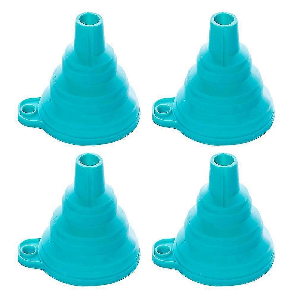 4-piece silicone folding funnel multi-function portable mini kitchen retractable oil drain household liquid sub-packaging tool