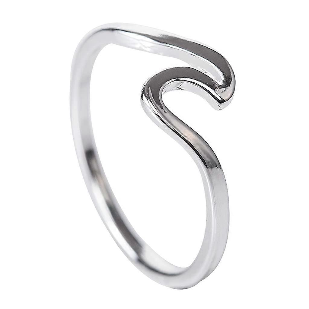 Simple wave ring Simple silverplated alloy jewelry
