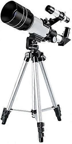 Practical astronomical telescope. 70 mm aperture. 300 mm refractor. Smartphone compatible.