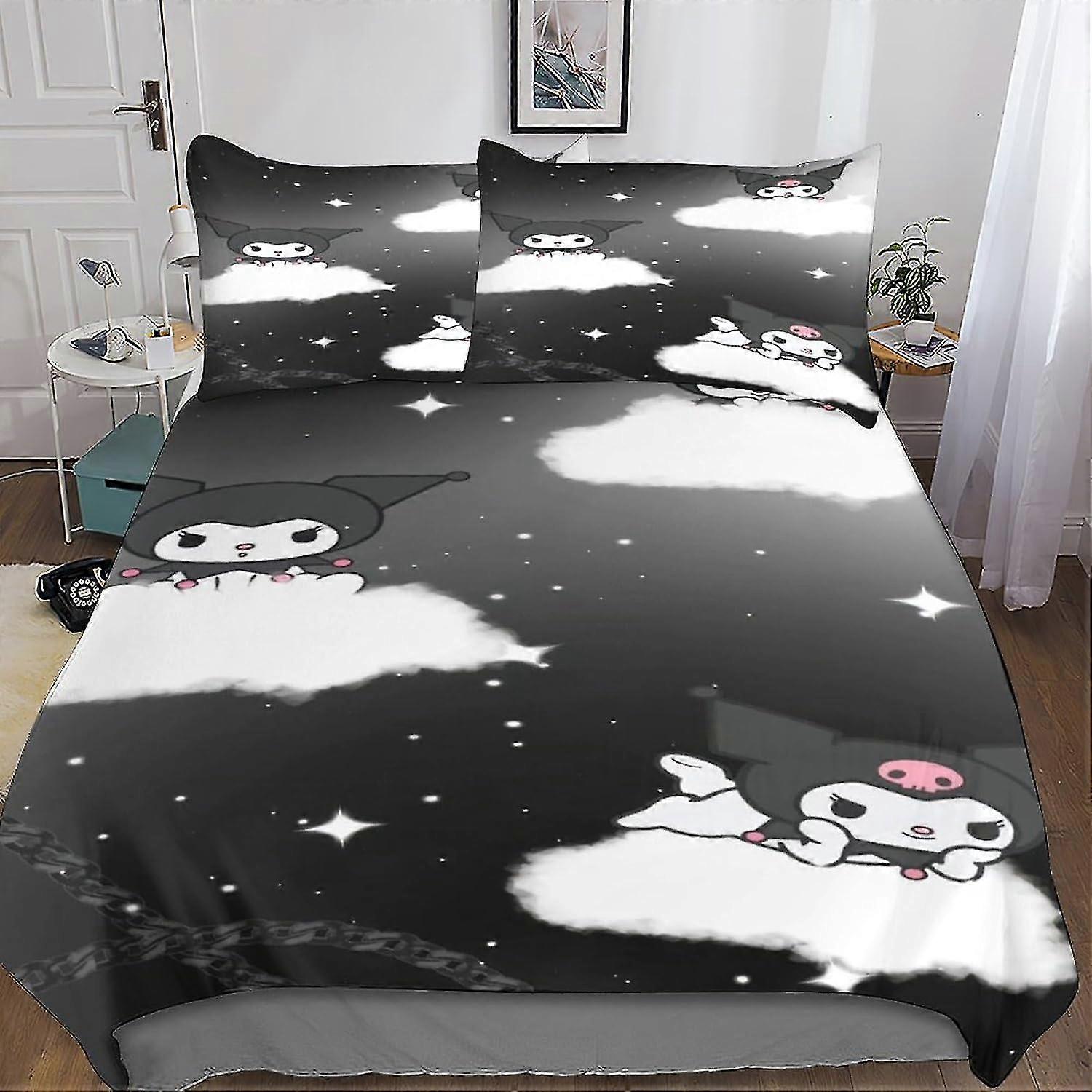 Bedding Set with 3D Printed Design, Soft Breathable Comforter Cover, Quilt Cover with Zipper Closure, 3 Pieces Set