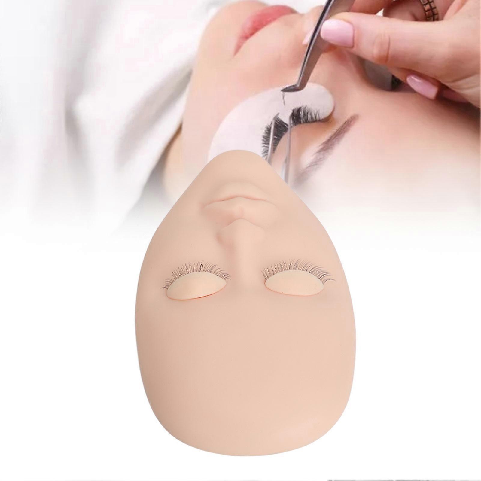 Lash Mannequin Face with 3 Pairs Removable Eyelids 16x10.3cm Pink