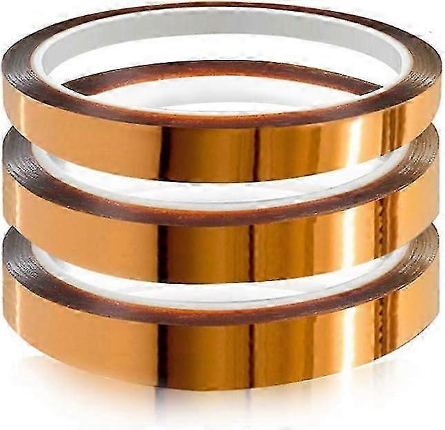 3pcs Polyimide Film Tape, Heat Resistant Tape for 3D Printer, Masking, Soldering, Circuit Board Insulation (20mm*3