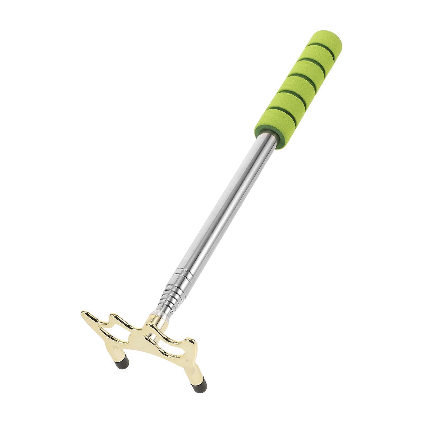 Stainless Steel Telescopic Billiard Cue Holder Bridge Stick for Snooker and Pool – Lightweight, Portable Design with Green Sponge Grip for Optimal