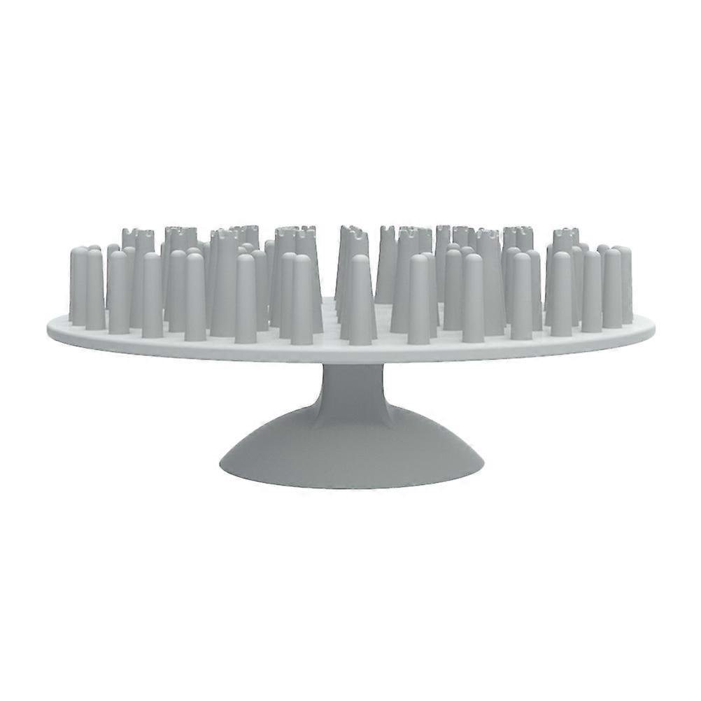 Silicone Dog Brush for Pet Use Grey Easy to Clean with Suction Cup Adsorption 6.3 x 4.7 Inches