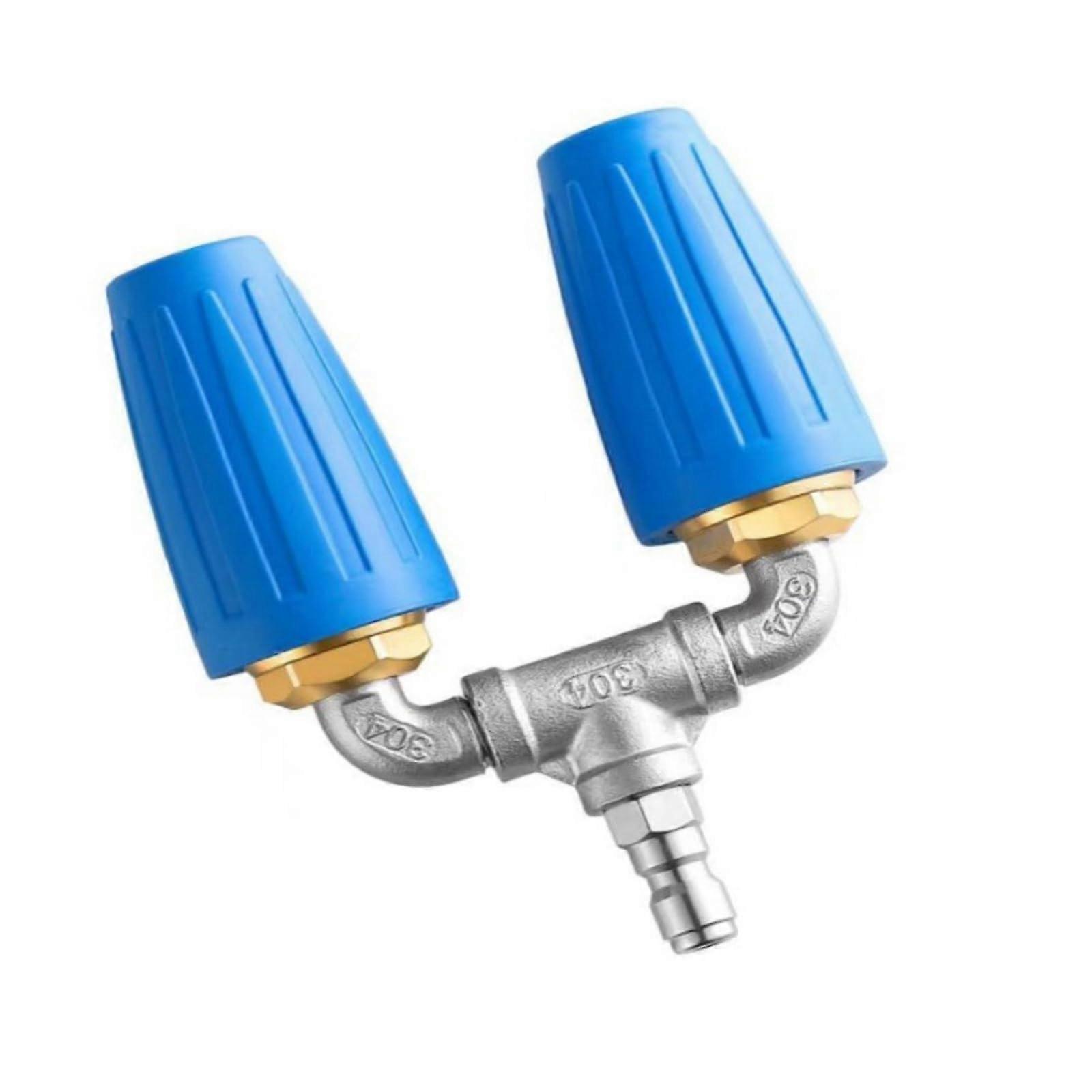 4000 PSI High Pressure Double Cleaner Spray Turbo Nozzle Adapter Tips with 6.35 mm Quick Connect for Pressure Washers