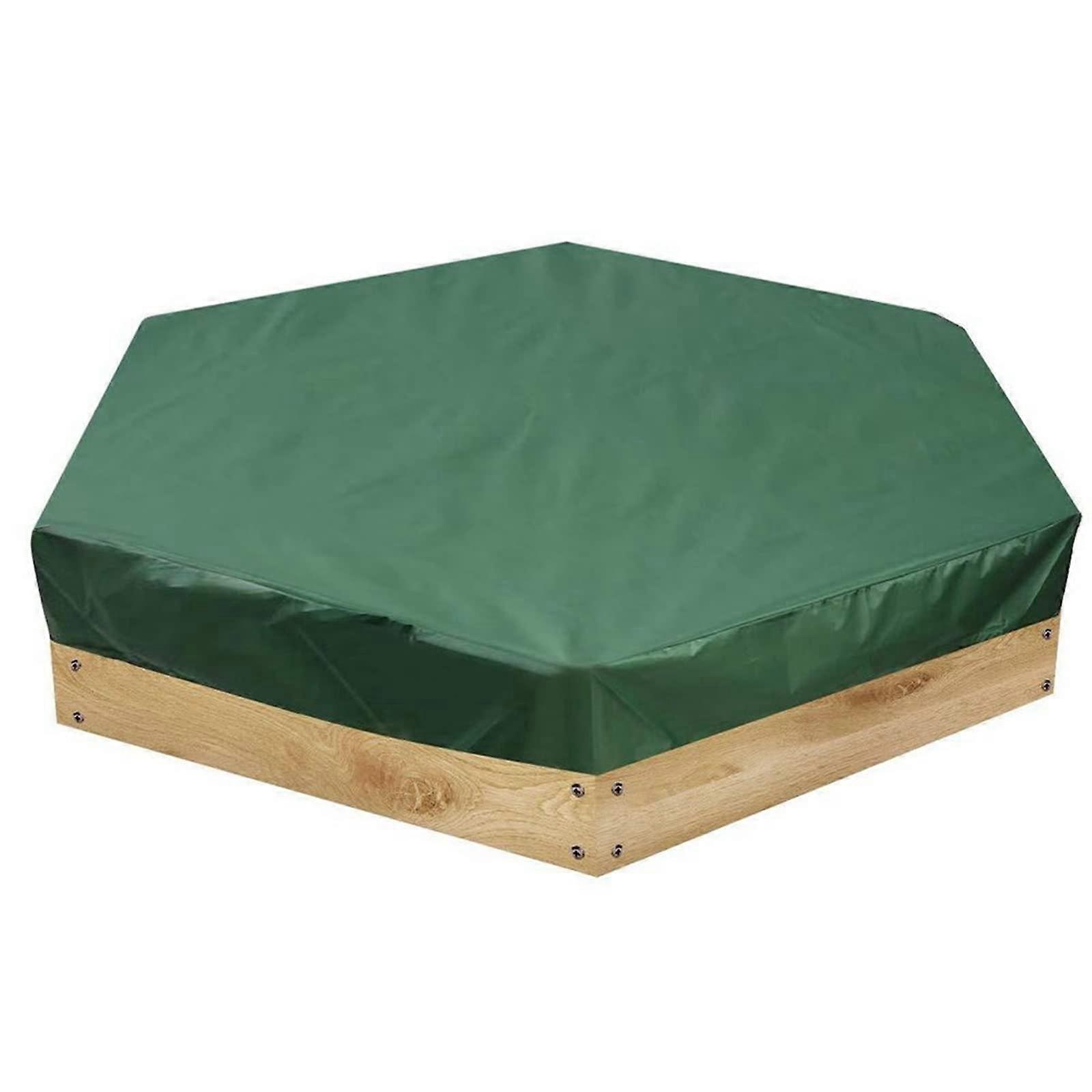 Sandpit Cover, Hexagonal 210D Oxford Fabric Waterproof and Dustproof Cover for Outdoor Garden Sandpit Pool, 230x200cm