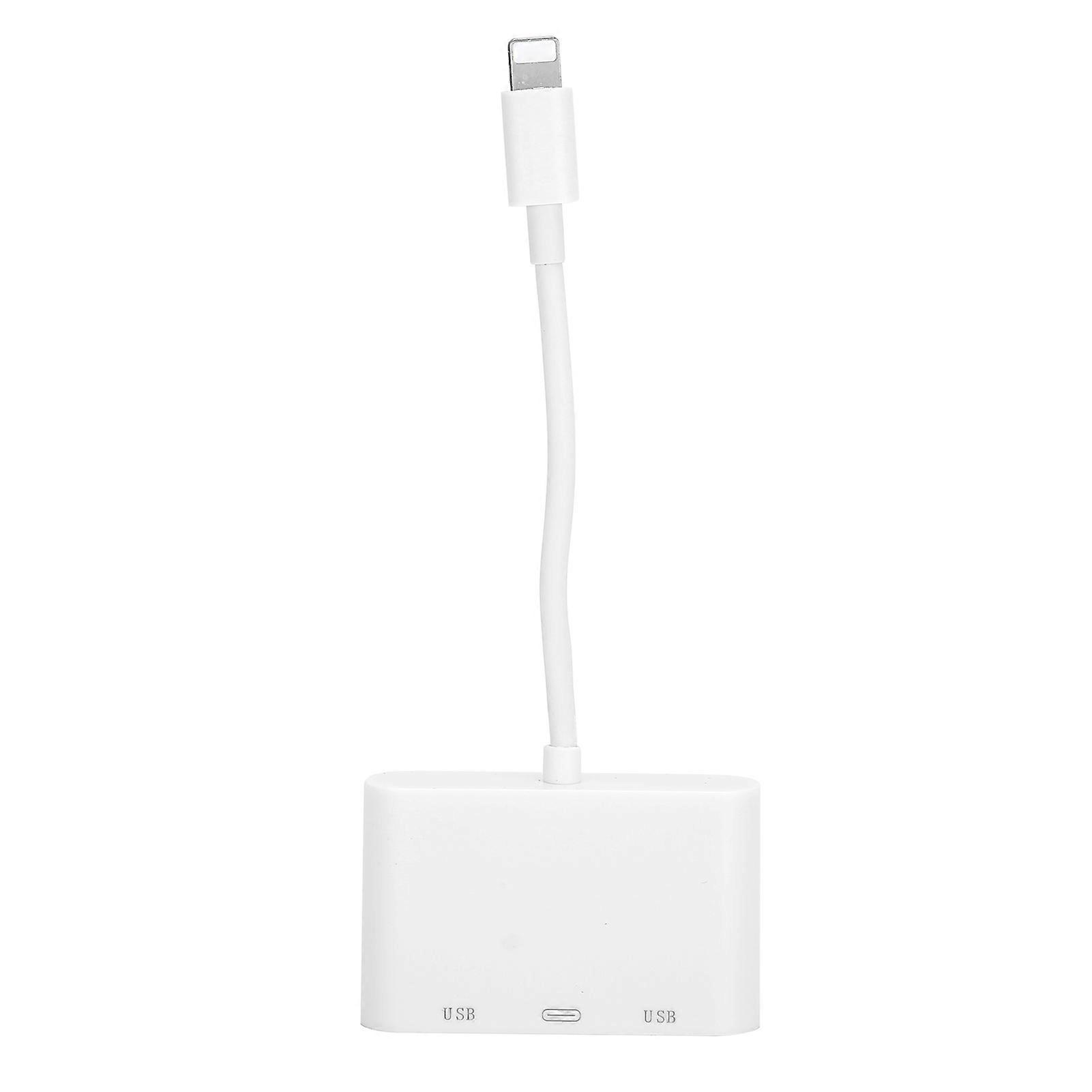 For IOS to for Dual USB Expansion Dock Interface OTG Connector Hub Converter with Camera Reader