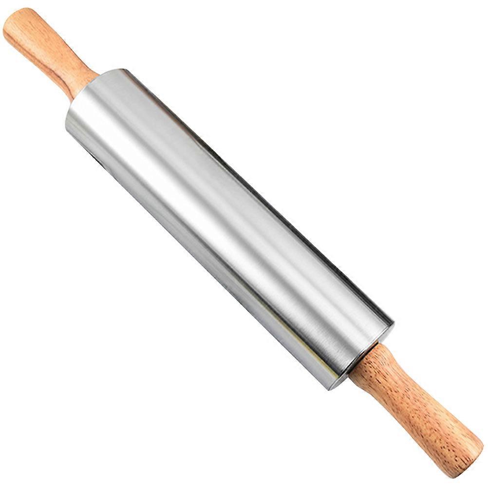 Stainless Steel Rolling Pin with Handle for Baking – Perfect for Pizza, Pasta, and Cookies – Easy Dough Rolling and Convenient Use for Home and