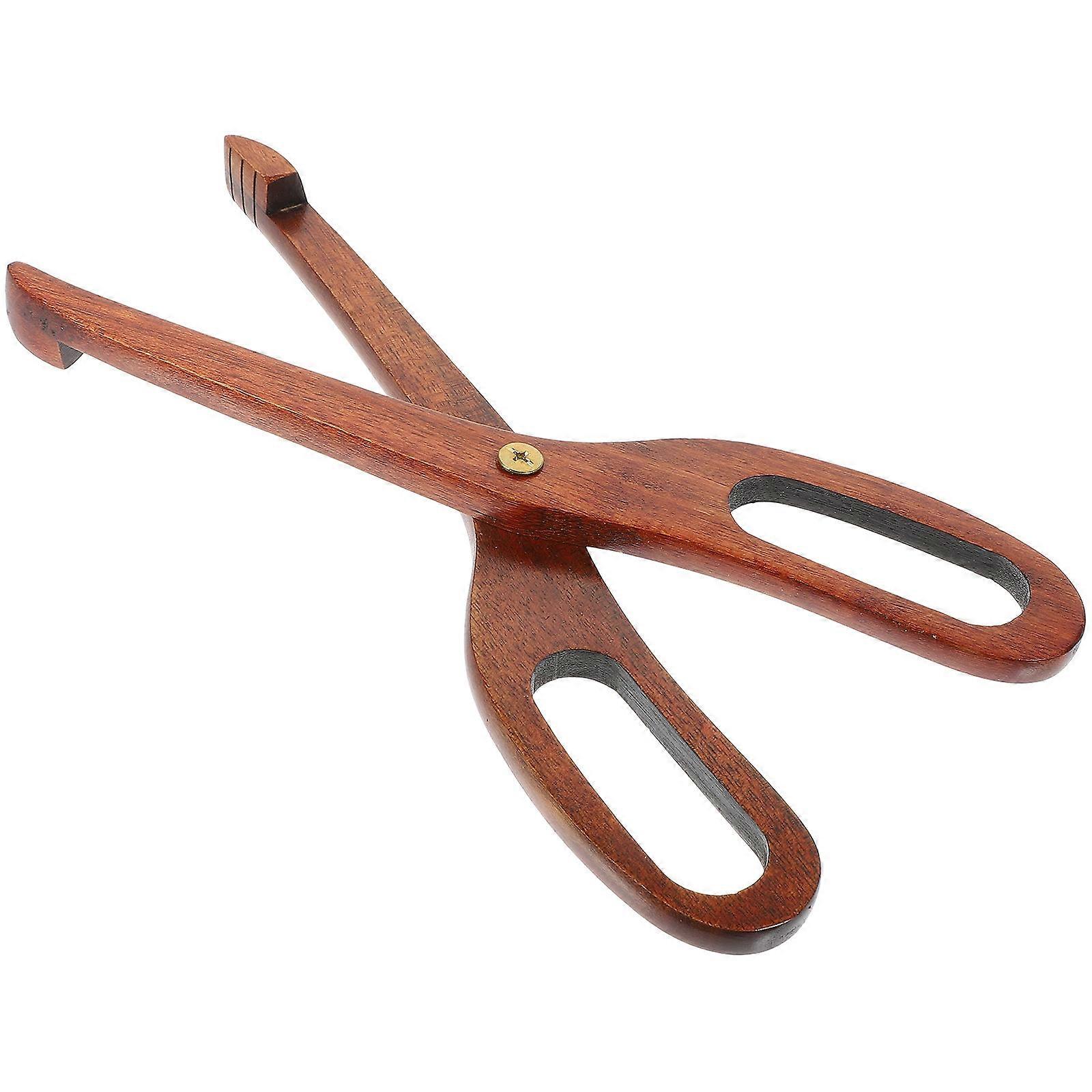 Toast Tongs Wood Tongs Cooking Flipping Burgers Serving Salad Convenient to Use Non-Stick 1Pcs
