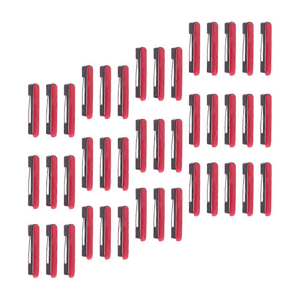 DIY Self-Adhesive Pin for Name Tag and ID Badge Black Plastic Rectangle 60Pcs