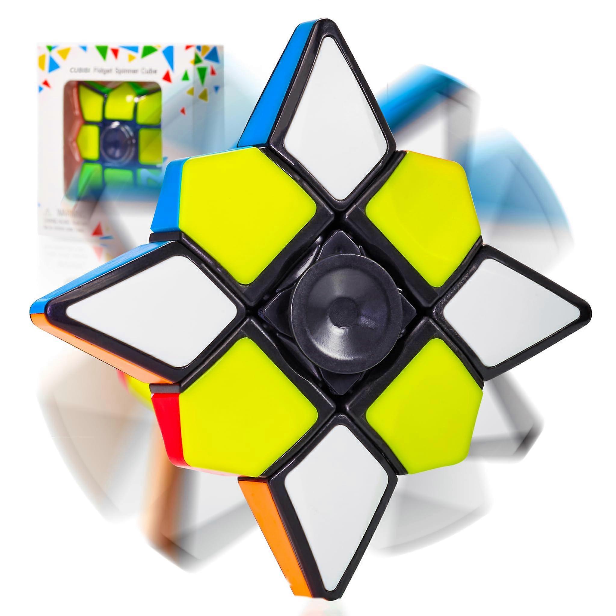 ® Original Fidget Spinner Cube 3x3x1 - Multi-Functional Stress Relief Toy for Kids and Adults, Travel and Patience Game