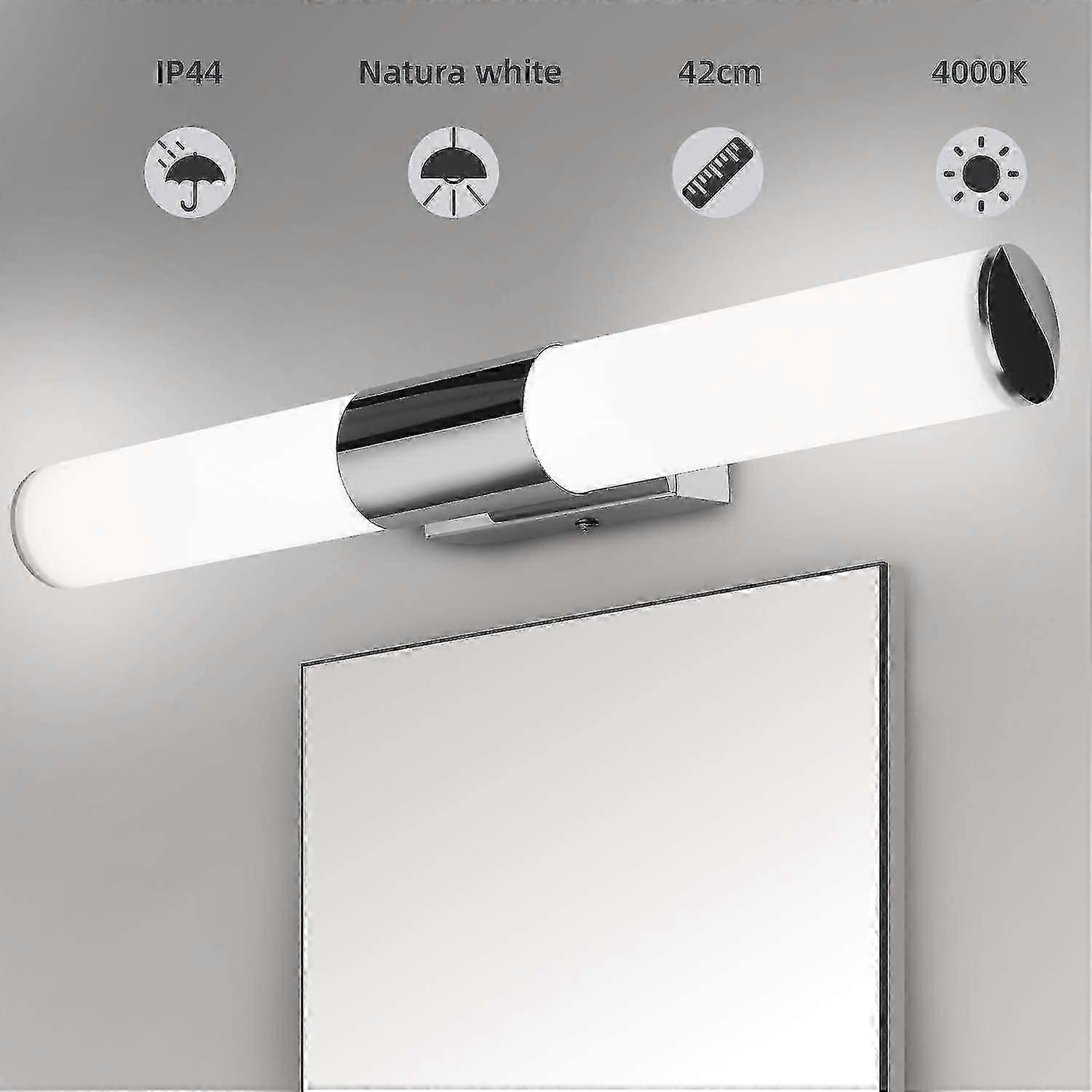 Bathroom Mirror Wall Light Bathroom Ceiling Light Chrome Makeup Lamp Free Drilling Installation Bathroom Led Mirror Front Lamp
