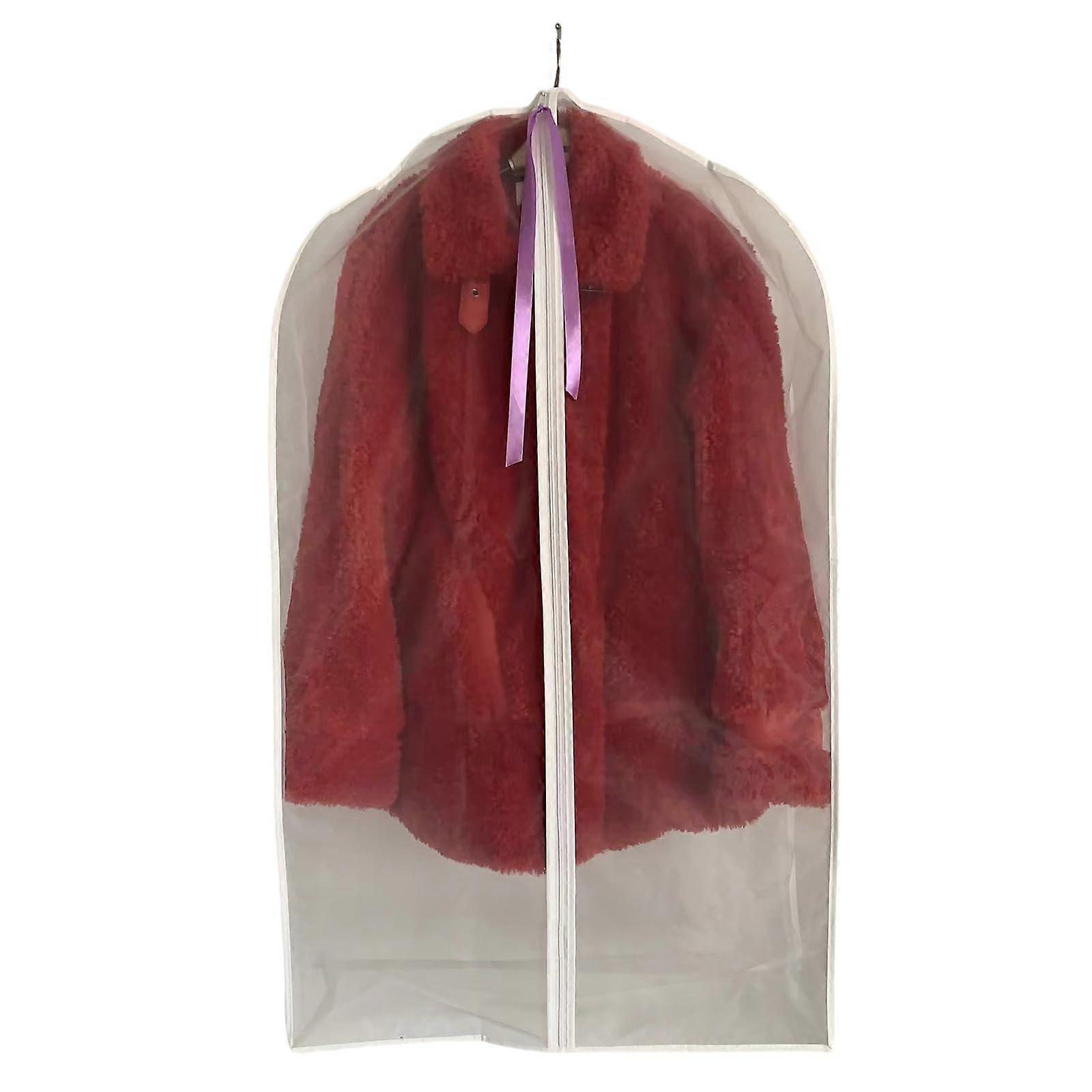 Breathable and transparent garment bags for protecting suits, dresses, and layers from moisture and dust, White1000x58x20