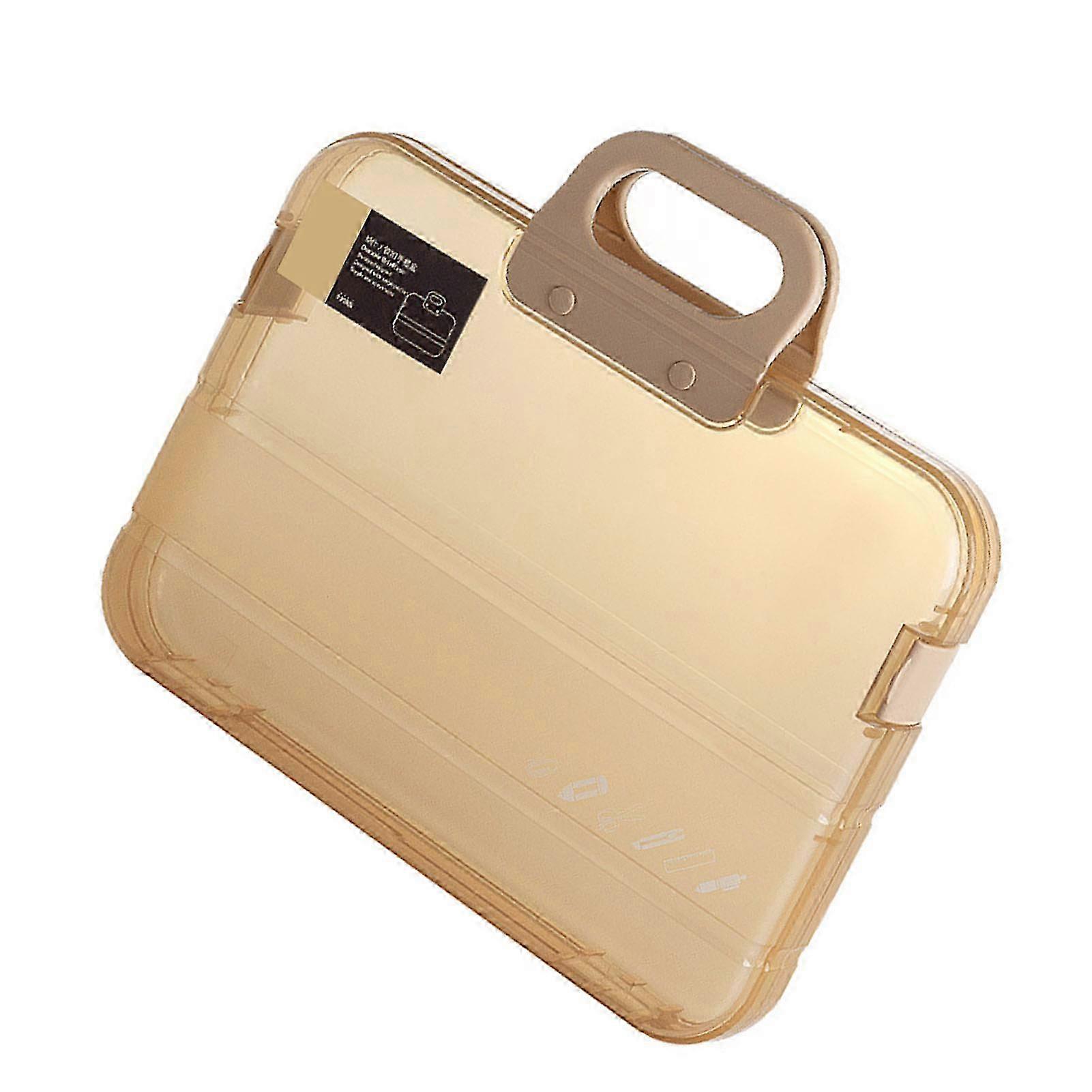 Multipurpose Large Capacity Dustproof Waterproof A4 Document Case Portable Project Case for Office School Khaki