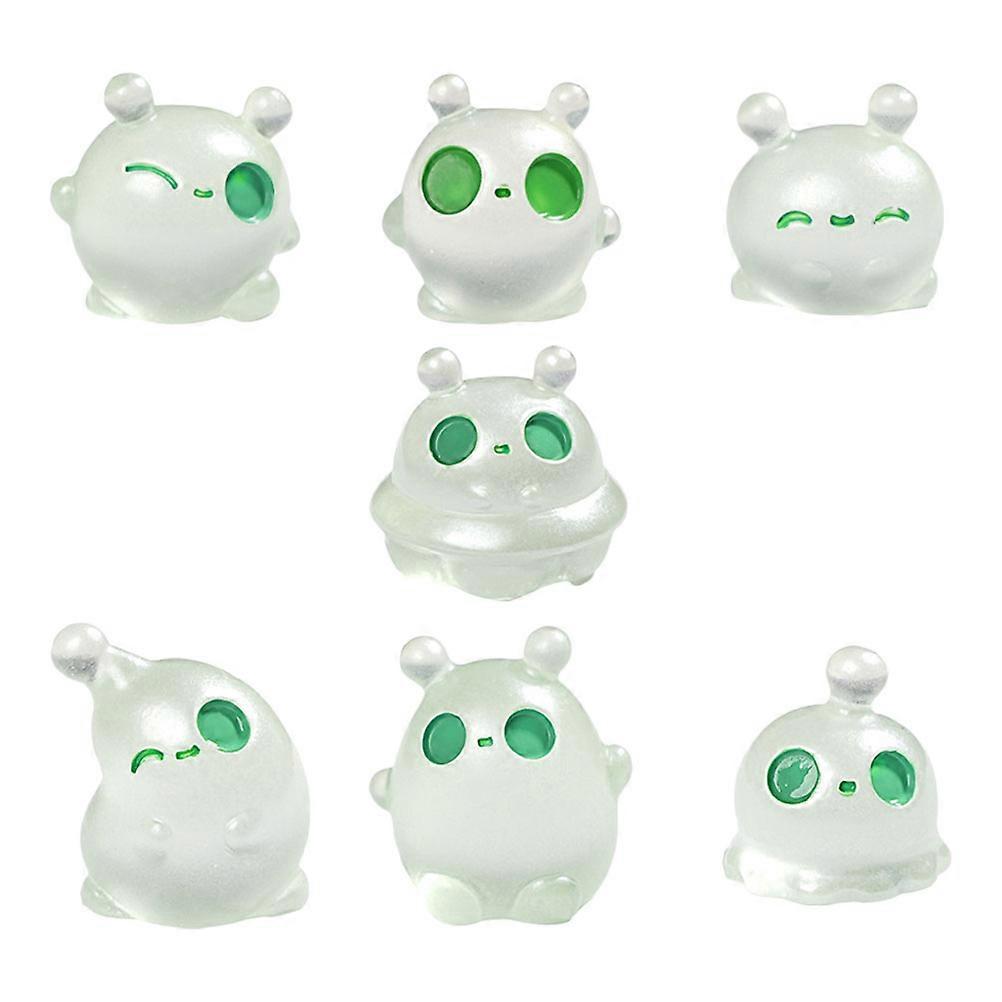 Glowing Figurines Set – 7pcs Decorative Accessories for DIY Micro Landscapes, Fairy Gardens, Office & Home Spaces, Space Party Themes