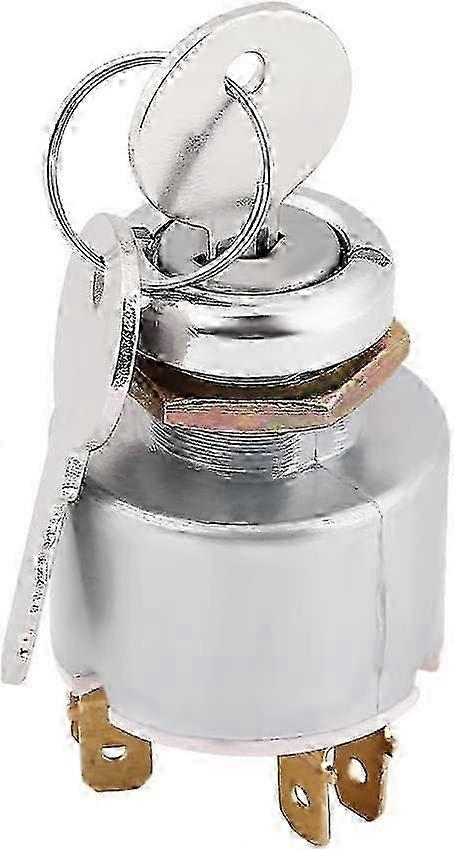 12V Ignition Switch, Universal 12V Engine Start Ignition Switch 3 Position ON OFF Start Ignition Switch Controls with 2 Keys for C SZRH A-S42