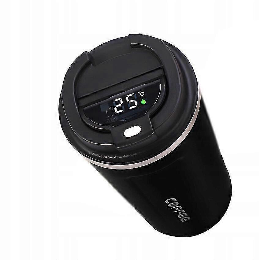 Thermostatic bottle 510 ml black with LED temperature display