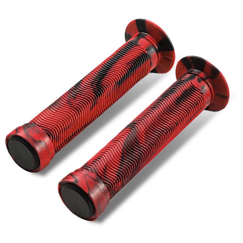 WEST אופניים 1 זוג אחיזת כידון אופני הרים רכיבת אופניים נגד החלקה אחיזות גומי רכות סגנון B / אדום