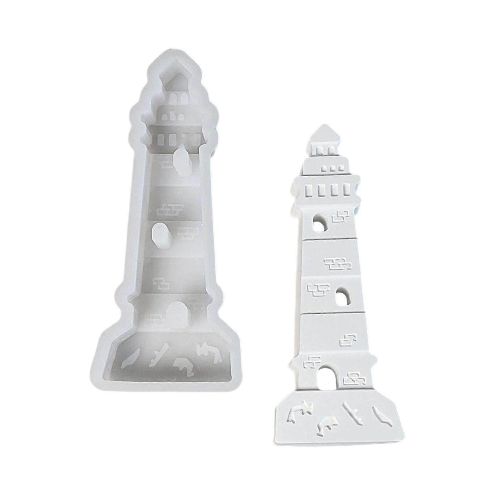 Silicone Molds 3D Lighthouse Candle Molds Plasters Molds Ornament Molds Casting Molds Soap Molds for Candle Making Multicolor