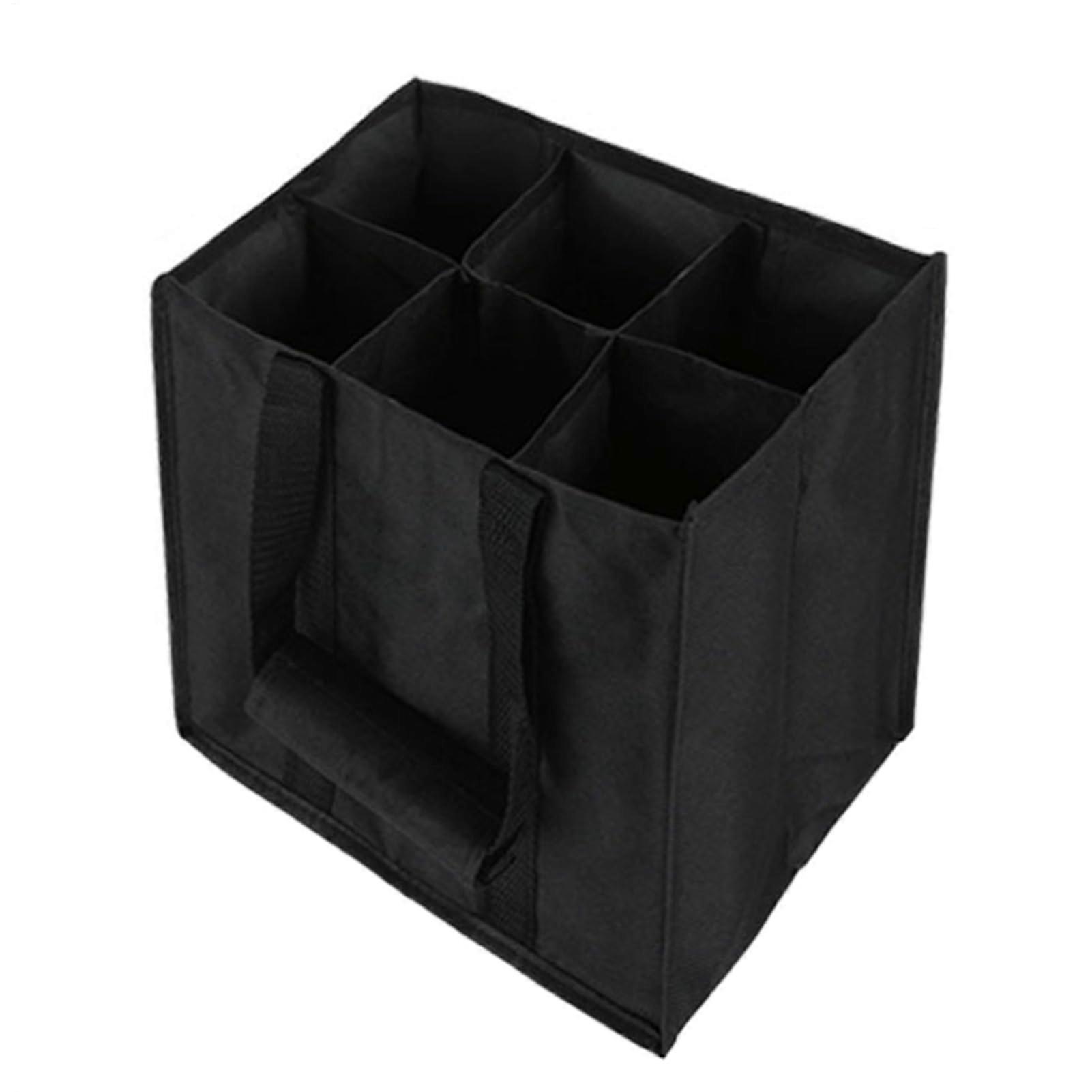 Wine Carrier Bag 6 Compartments with Handle Reusable Wine Bottle Holder for Picnics, Travel, Gifts