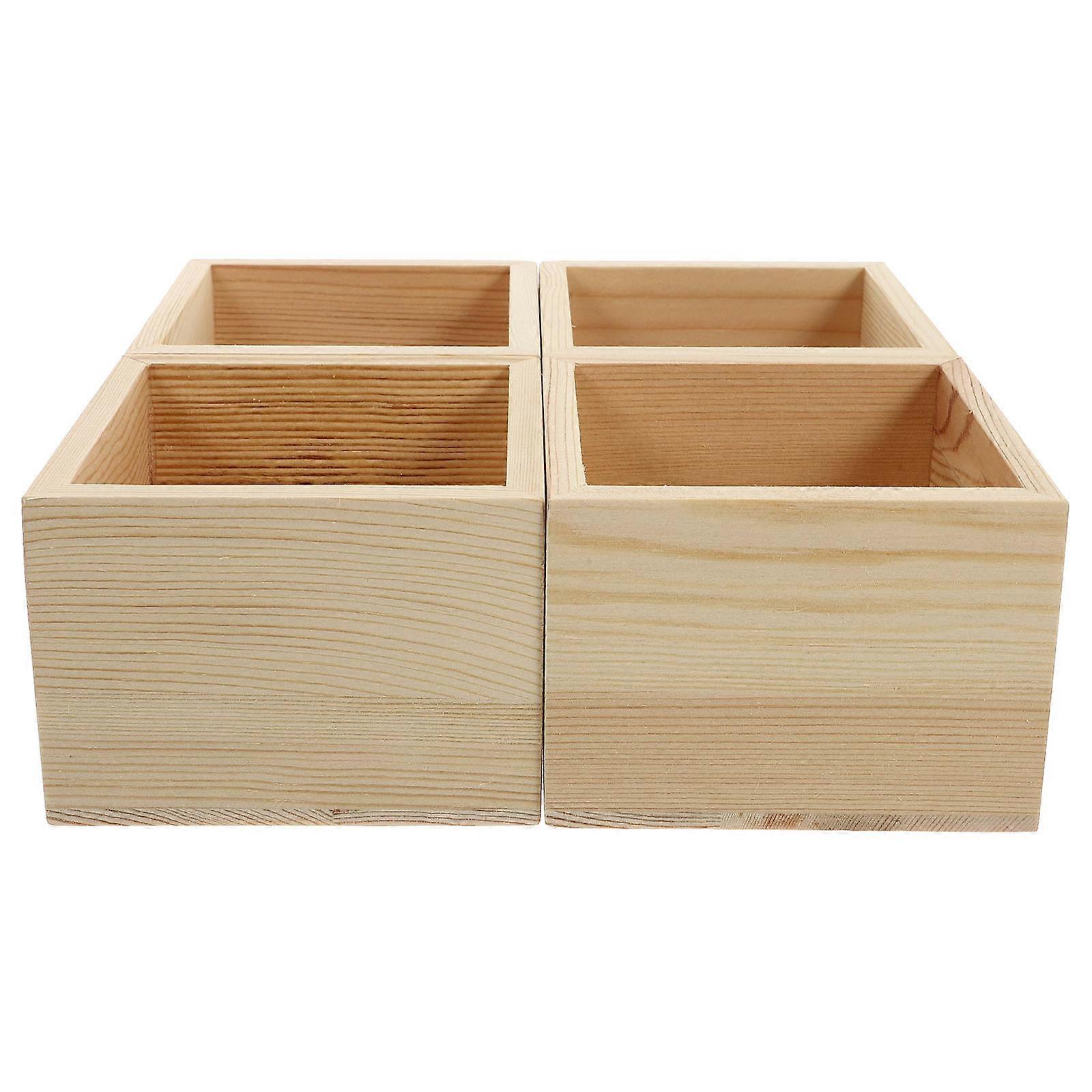 Here's a refined and professional product description based on your input:
**4PCS Wooden Jewelry Storage Box – Retro Style Multi Purpose