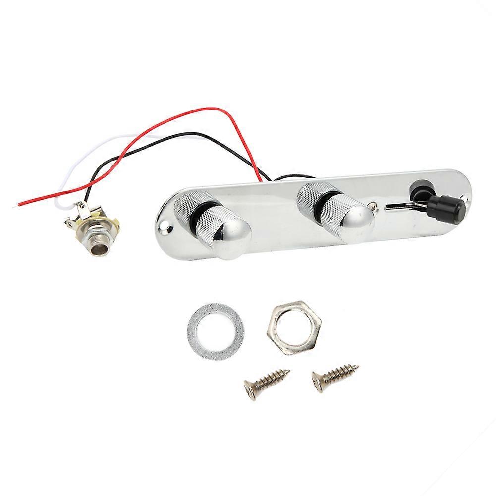 Chrome Plated Metal 3 Way Switch Prewired Control Plate for Tele Guitar Replacement Parts