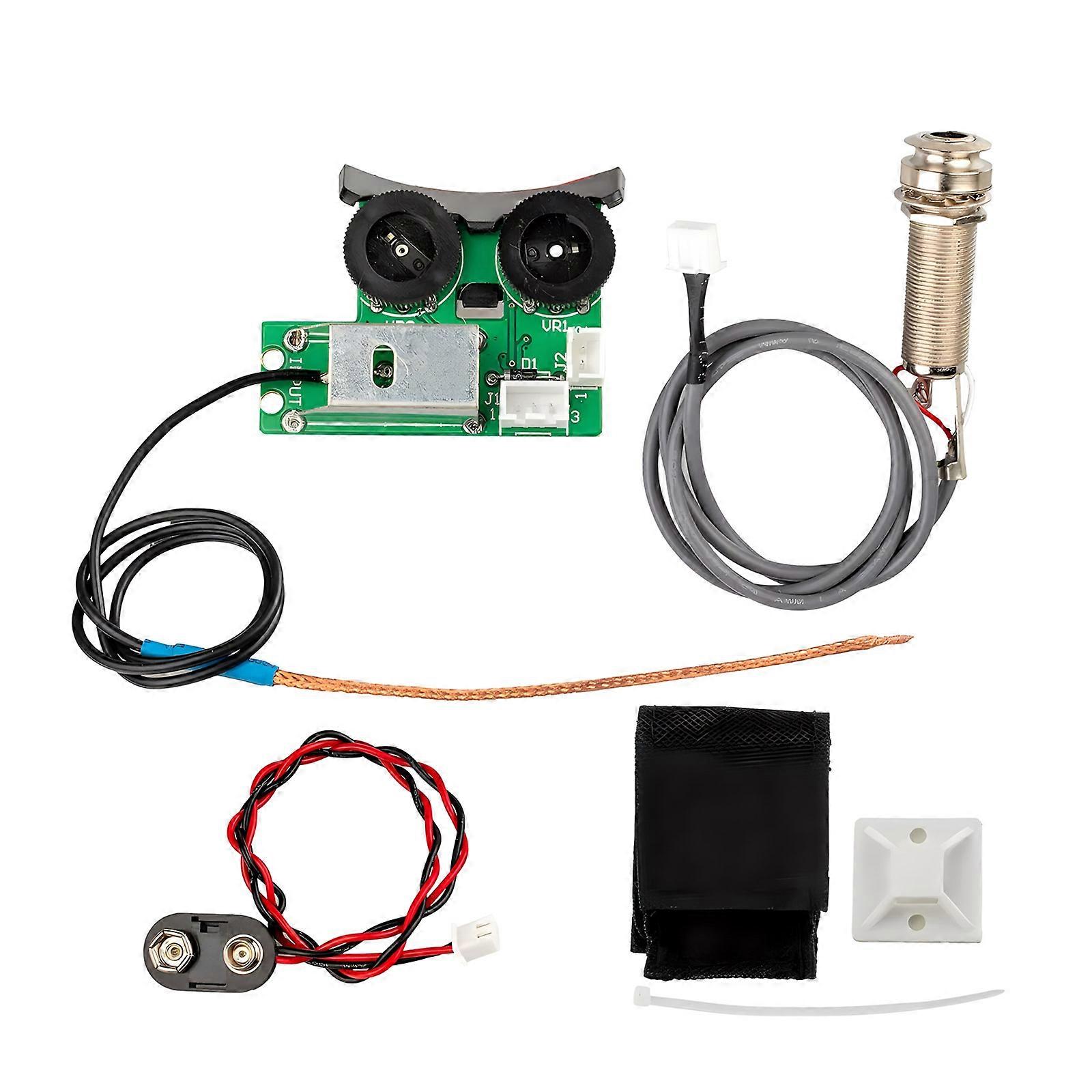VT1 Akustisk Gitarrpickupsystem Med Mikrofon Beat Board Stjärtspikpickup Mjuk Piezo Equalizer System Gitarrtillbehör Flerfärgad