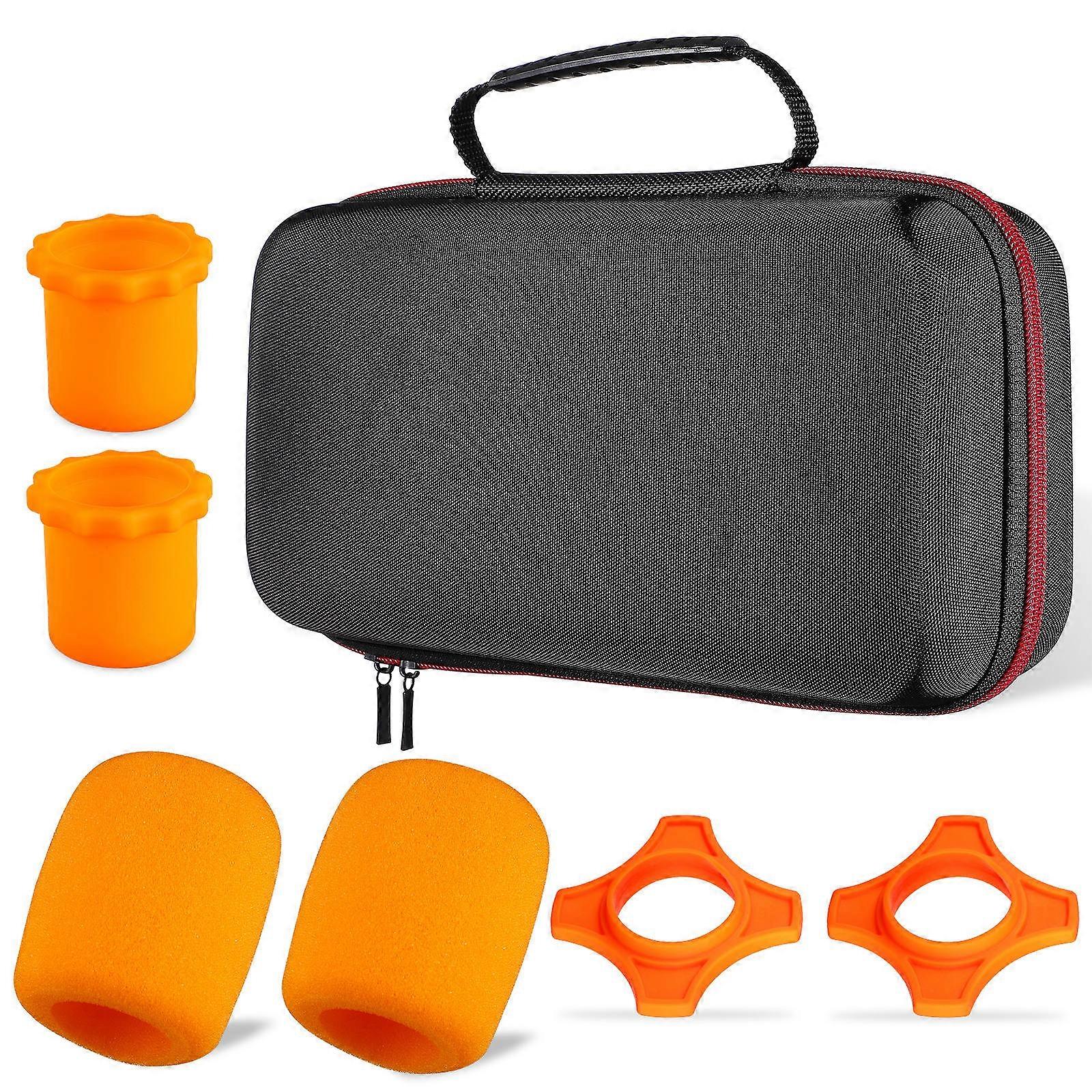 Padded Microphone Bags For Audio Equipment Outdoor Use Zipper Closure Multi Compartment Red 12Pcs