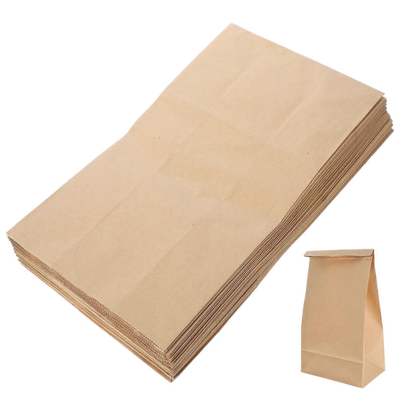 Brown Paper Bags for Storage Use Greaseproof and Splashproof Paper Craftsmanship 50pcs