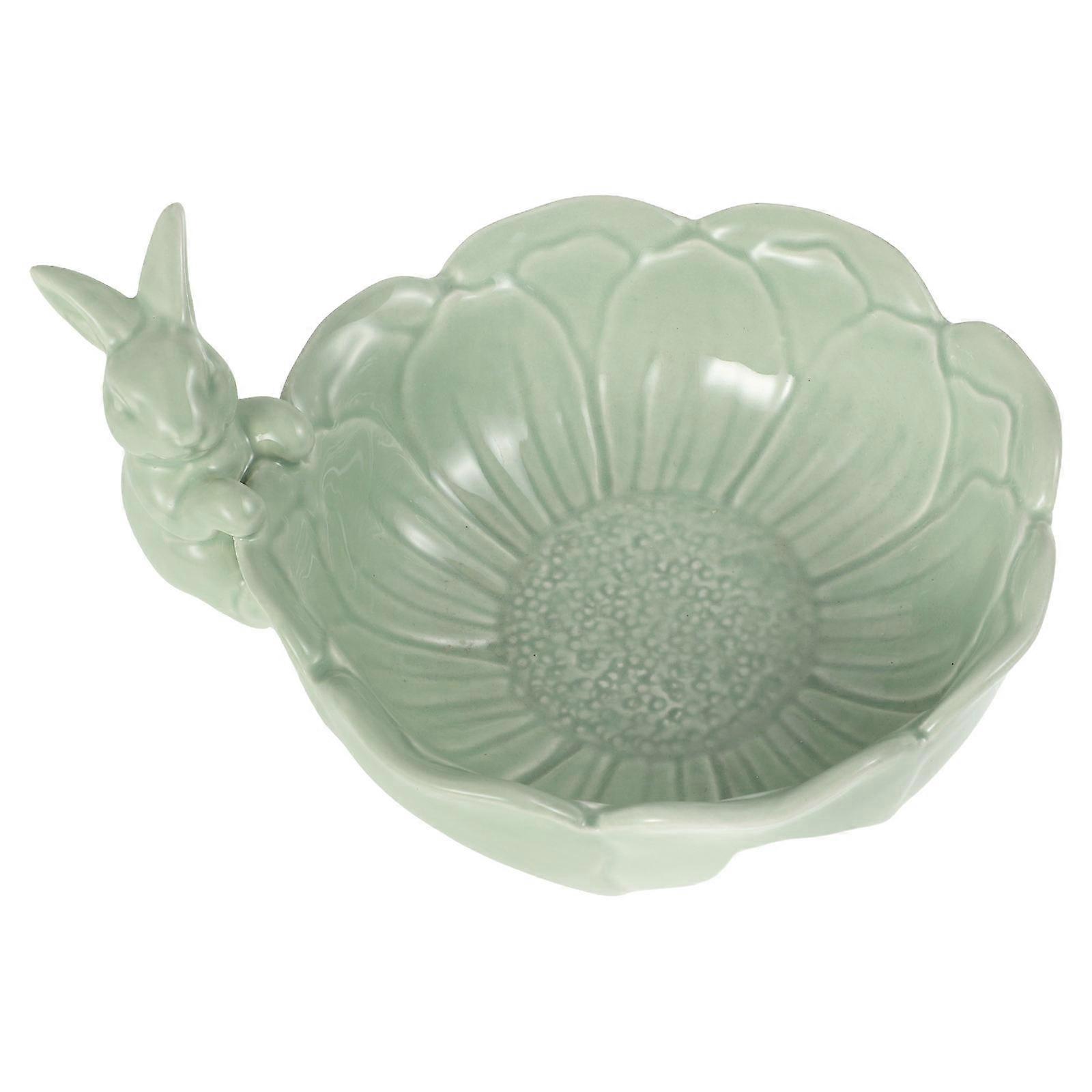 Decorative Rabbit Bowls Perfect For Home Decor And Entertaining Multifunctional Tableware In Light Green 1Set
