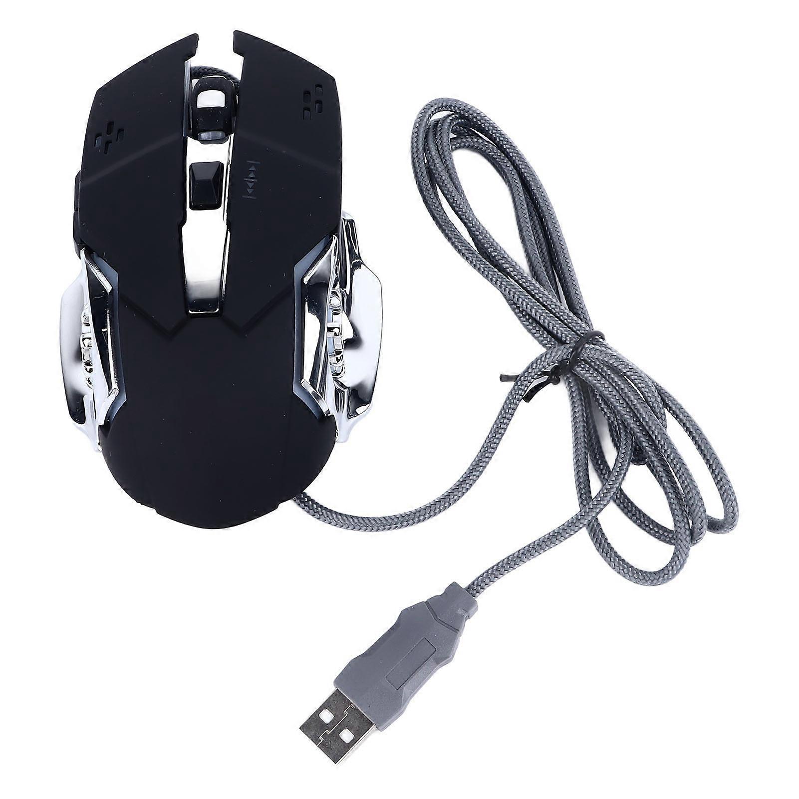 Wired Black Gaming Mouse High Sensitivity Ergonomic Design Quiet Stable Performance for Computers and Gaming Devices