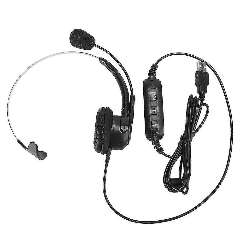 Headset Mono Ear USB Headphone Computer Notebook Headphones for Skype