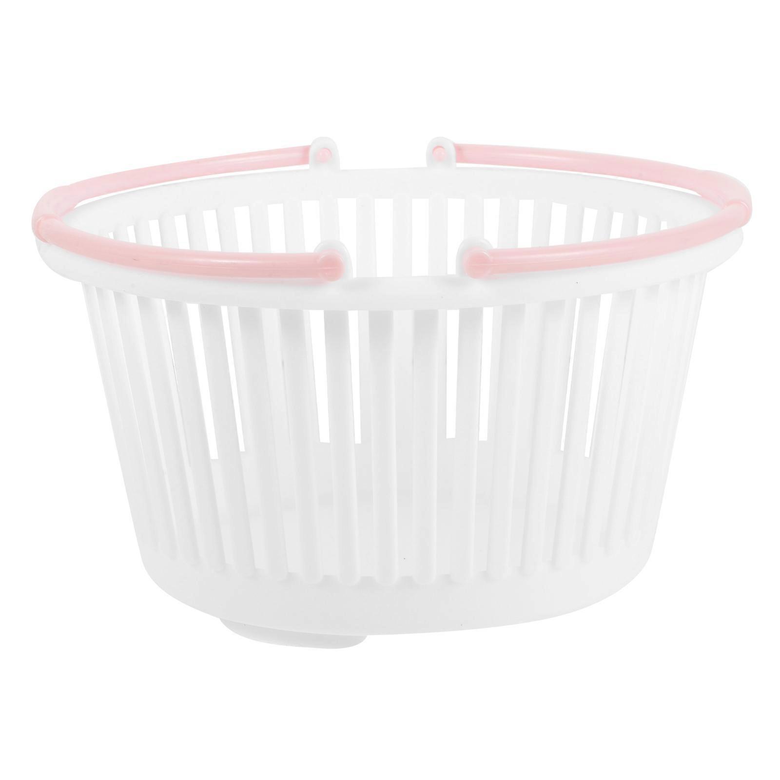3pcs White Plastic Storage Baskets with Handles for Home Use Organizer for Cosmetics and More