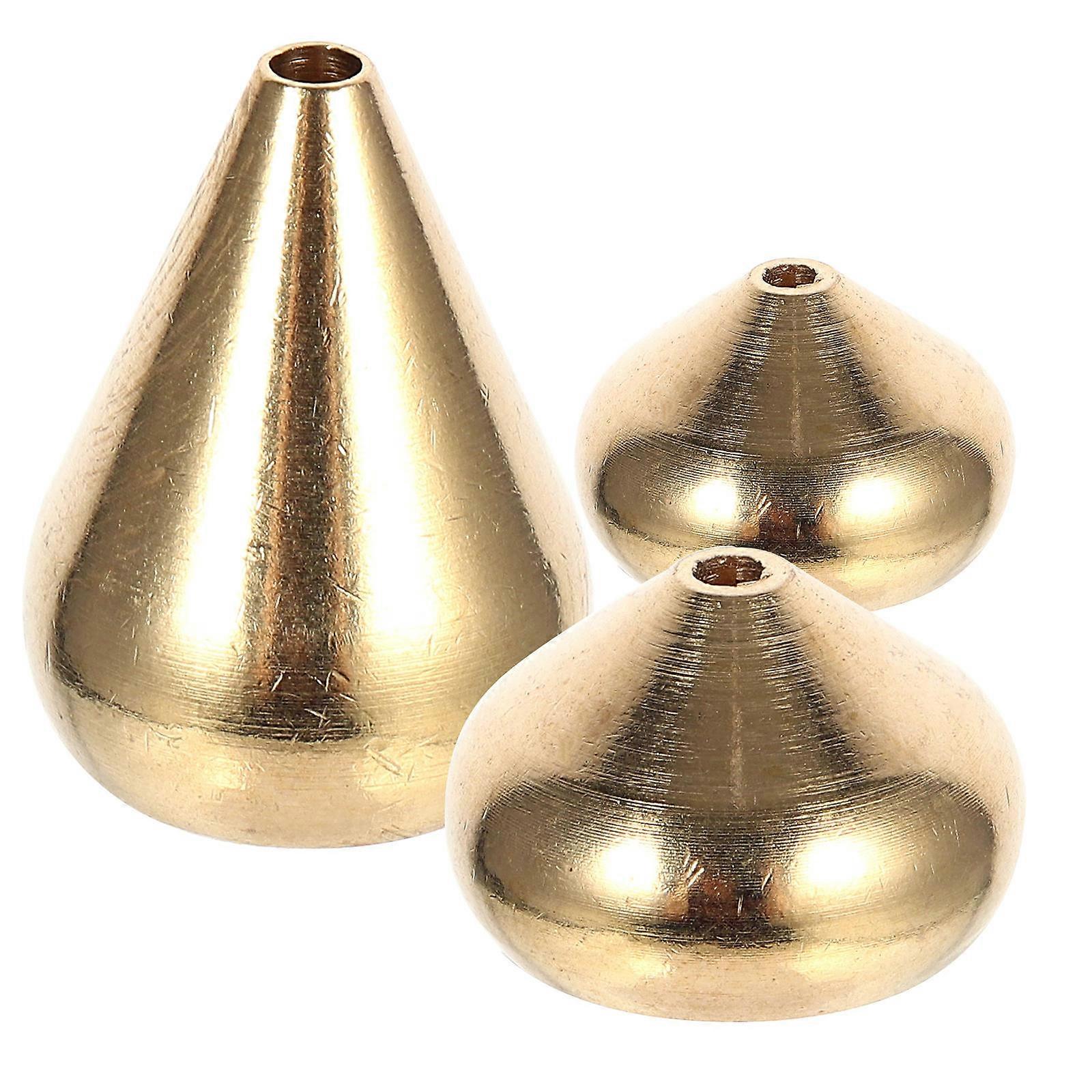 Incense Burner Copper Holder Aroma Use 3Pcs Golden Water Drop Shape