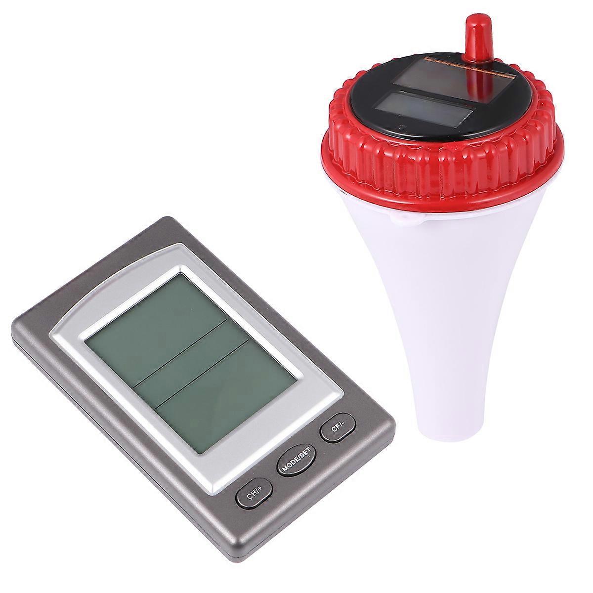 Wireless Digital Swimming Pool Thermometer Floating Design for Pool 100 Feet Range White Plastic