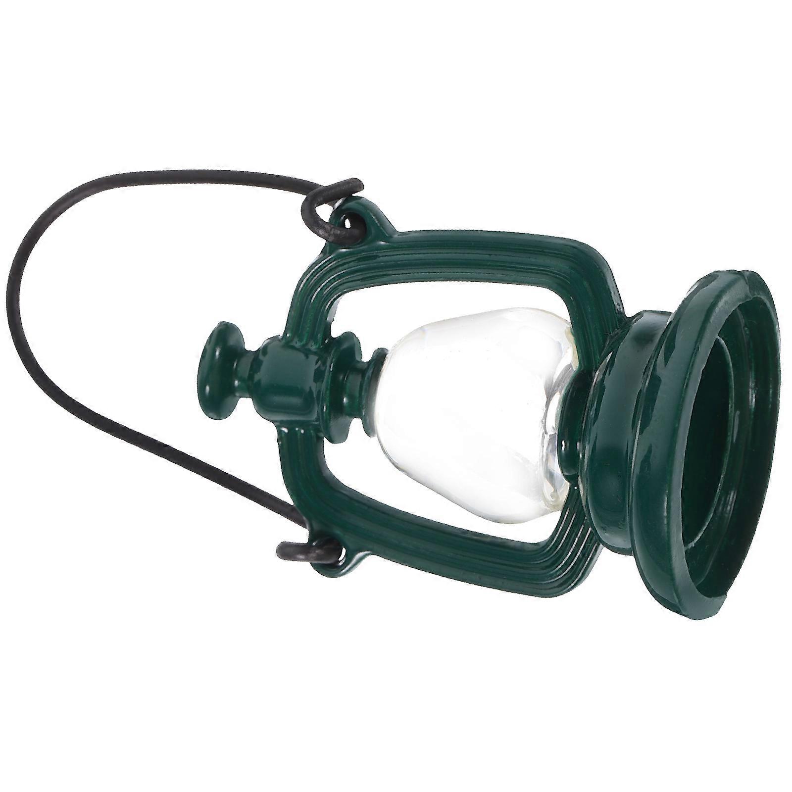 Durable Resin and Alloy Mini Kerosene Lamp for Dollhouse Decoration Green Color 1/12 Scale