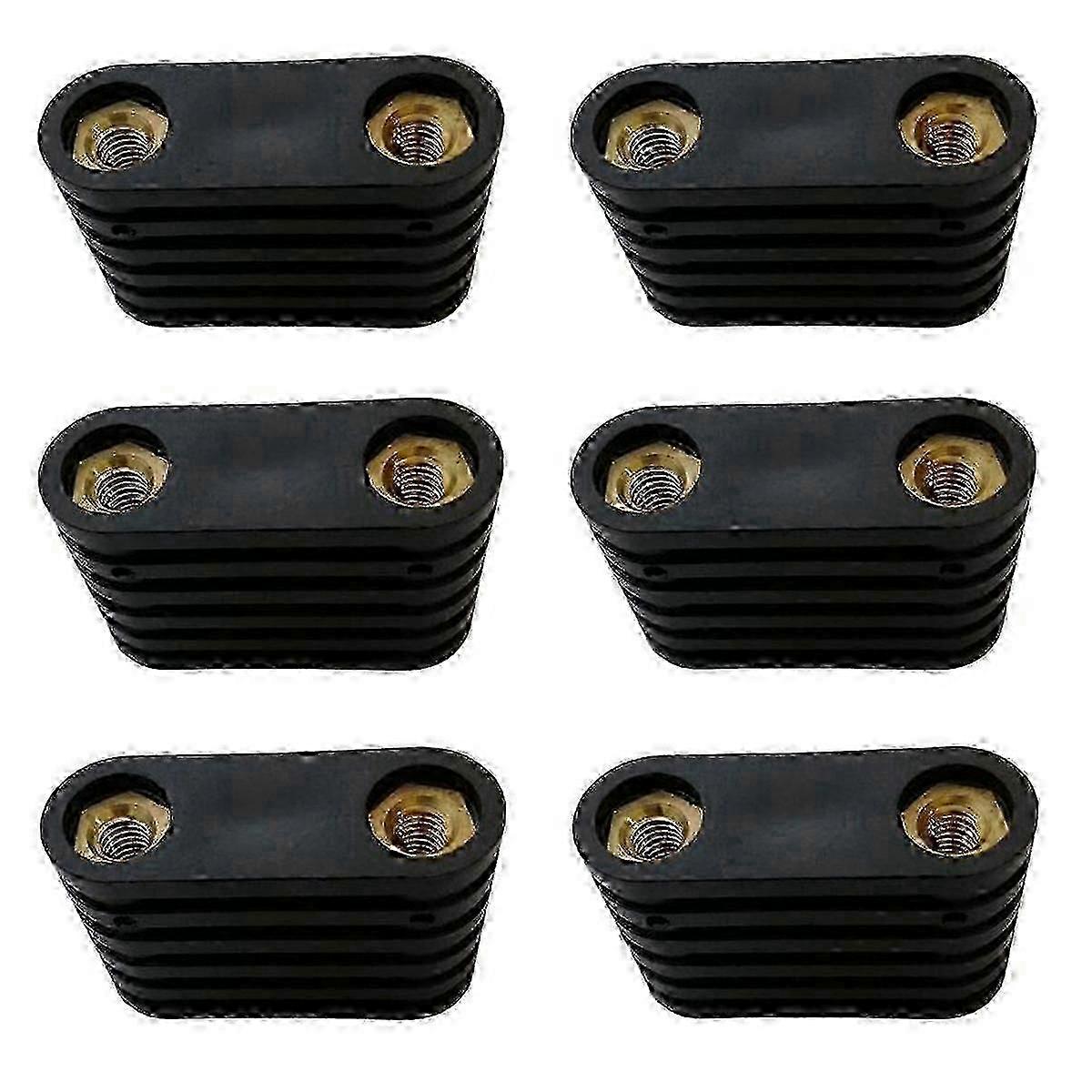 6Pcs Black Plastic 2-Hole Windsurfing Footstrap Inserts for Surfboard Replacement