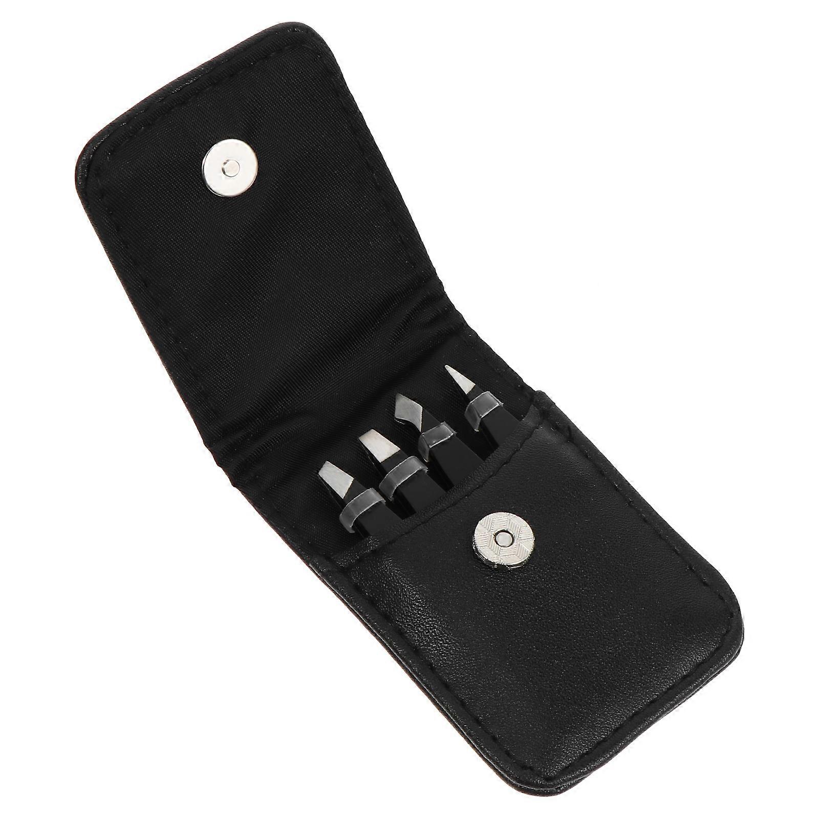 Clip à sourcils en acier inoxydable noir pour un usage domestique Outil de beauté durable Conception ergonomique Format de voyage