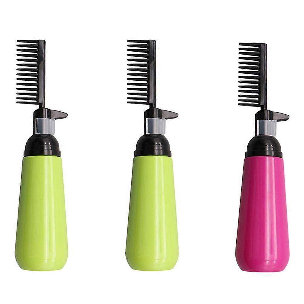 3Pack Hair Dye Application Bottles For Barbershop Use 24x5.9cm Root Comb Easy To Use And Refill